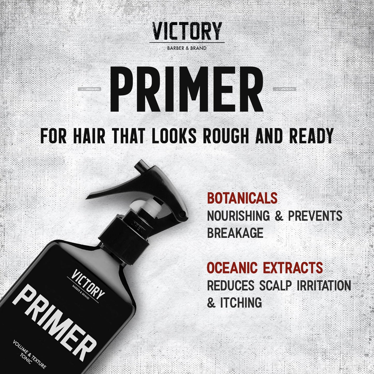 Sea Salt Thickening Spray for Men's Hair | PRIMER by Victory Barber & Brand | Made in the USA