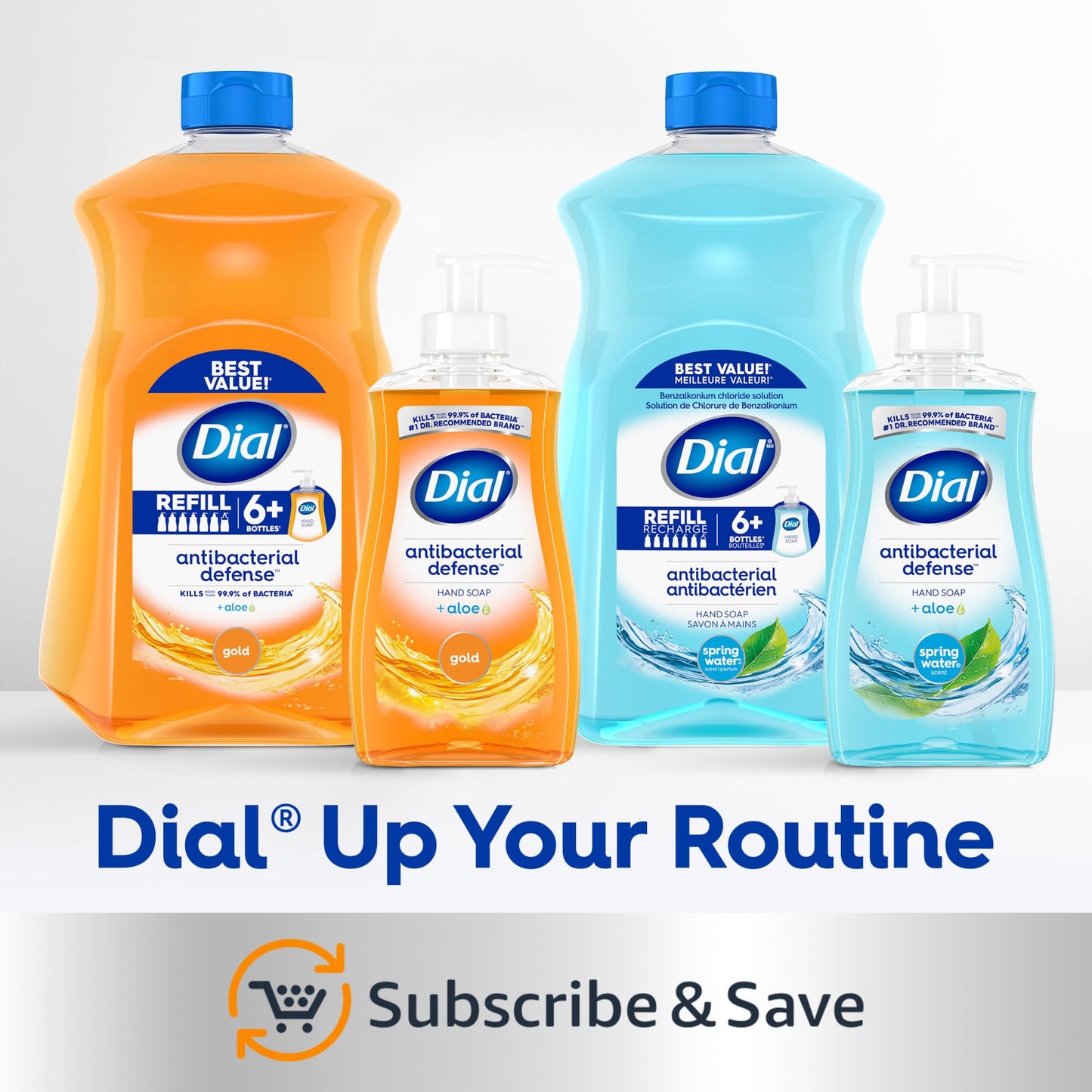 Dial Antibacterial Liquid Hand Soap, Gold, 11 fl oz (Pack of 4)