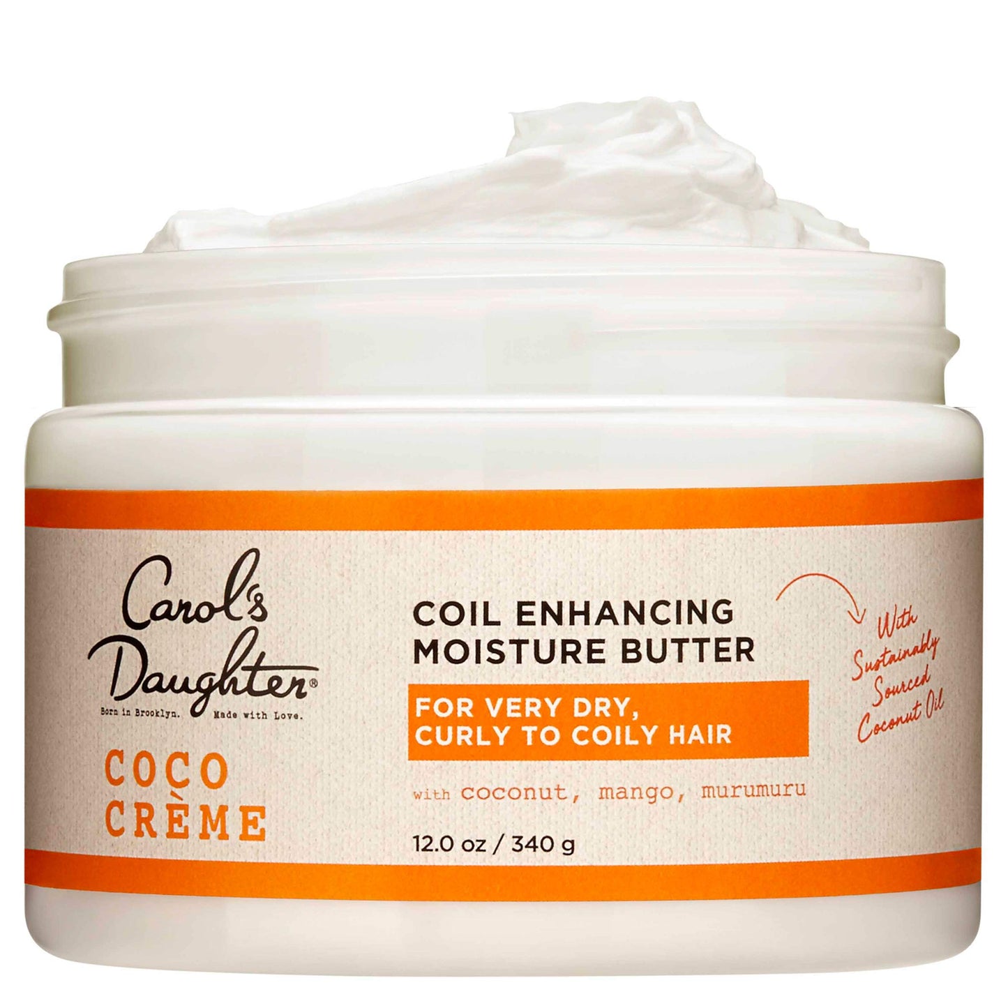Carol's Daughter Coco Crème Coil Enhancing Moisture Butter with Coconut & Mango Butter for Very Dry Curly Hair, Paraben & Silicone Free, 12 oz