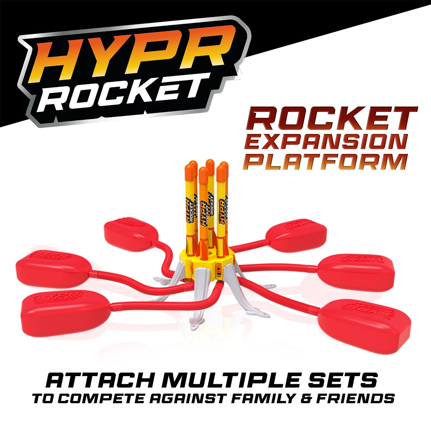 Hypr Kids Rocket Launcher Toy - Patented Design, Turbo Mode, 3 Rockets, Multi-Player Fun, Durable Outdoor Toy, Easy Setup