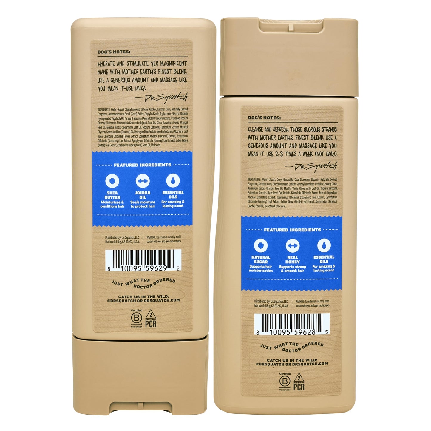 Dr. Squatch Natural Hair Bundle for Men - Healthy, Full Looking Hair - Fresh Falls Shampoo (11 fl oz), Fresh Falls Conditioner (11 fl oz)