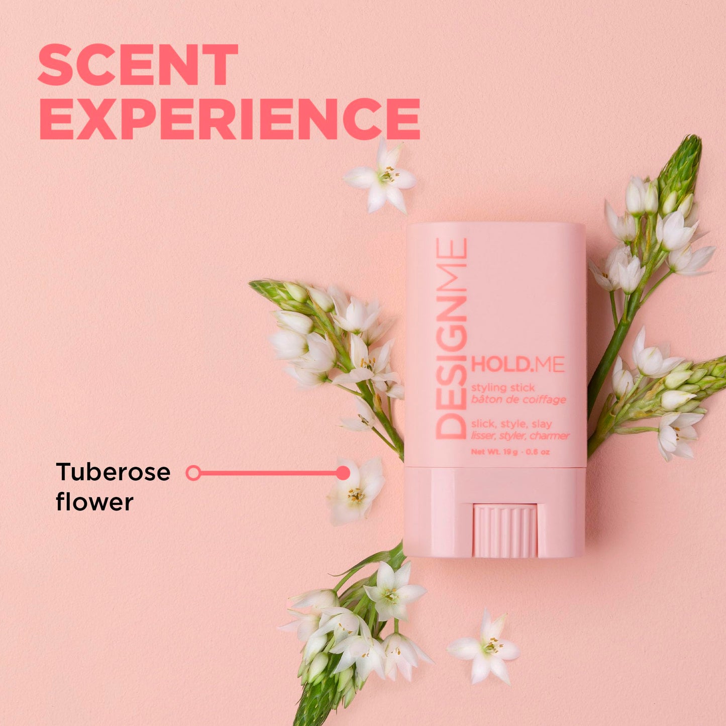 Design.Me HOLD.ME Styling Stick | Vegan Hair Wax Stick for Women | Controls Frizz, Tame Flyaways & Smooths Hair | With Long-Lasting Hold