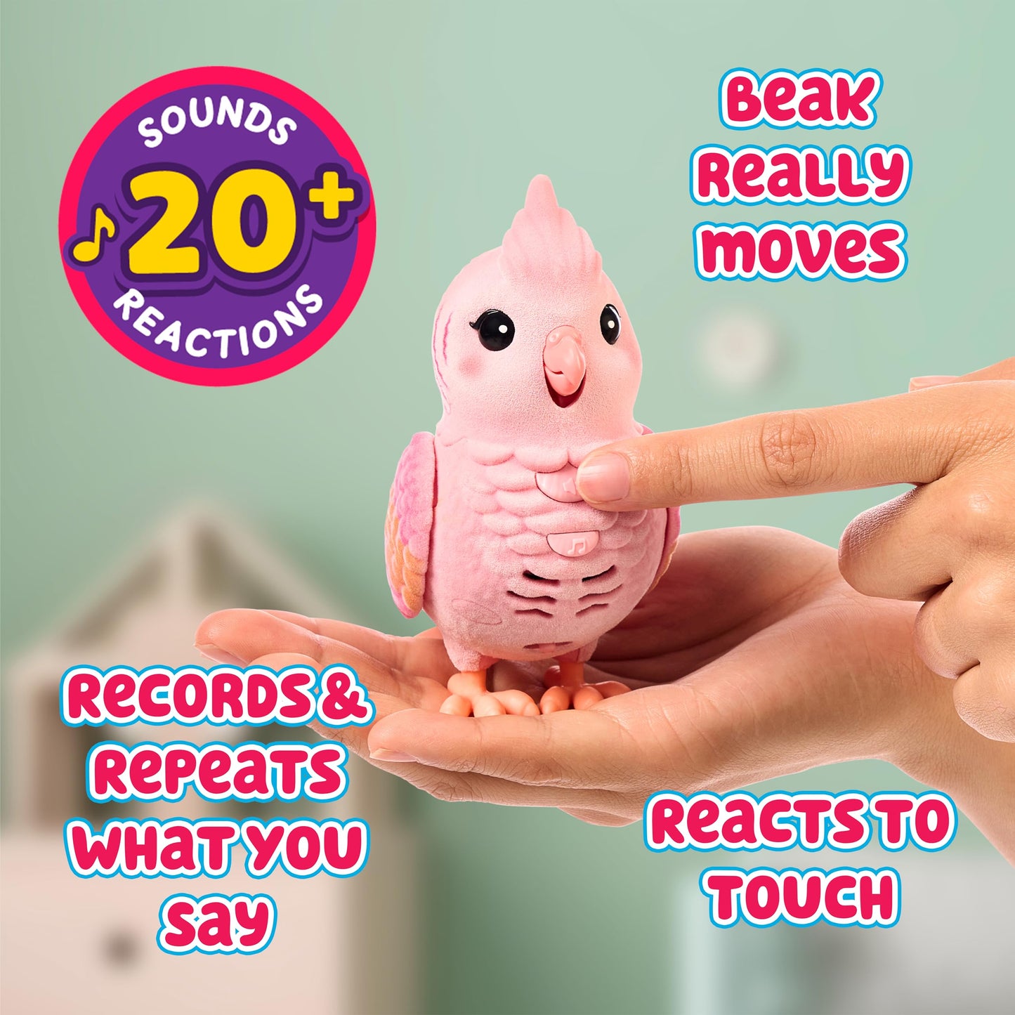Little Live Pets My Really Real Talking Bird Toy & Cage - Rosie, Interactive Voice Repeating Toy, 20+ Sounds & Reactions, Talking Toys for Kids 5-7
