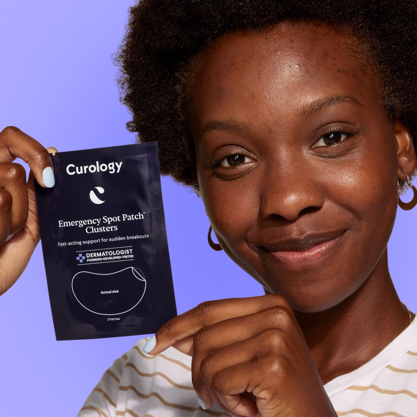 Curology Emergency Spot Patch Clusters for Breakouts, Fast Acting Large Hydrocolloid Pimple Patches for Face, Oil Absorbing, 14 Count