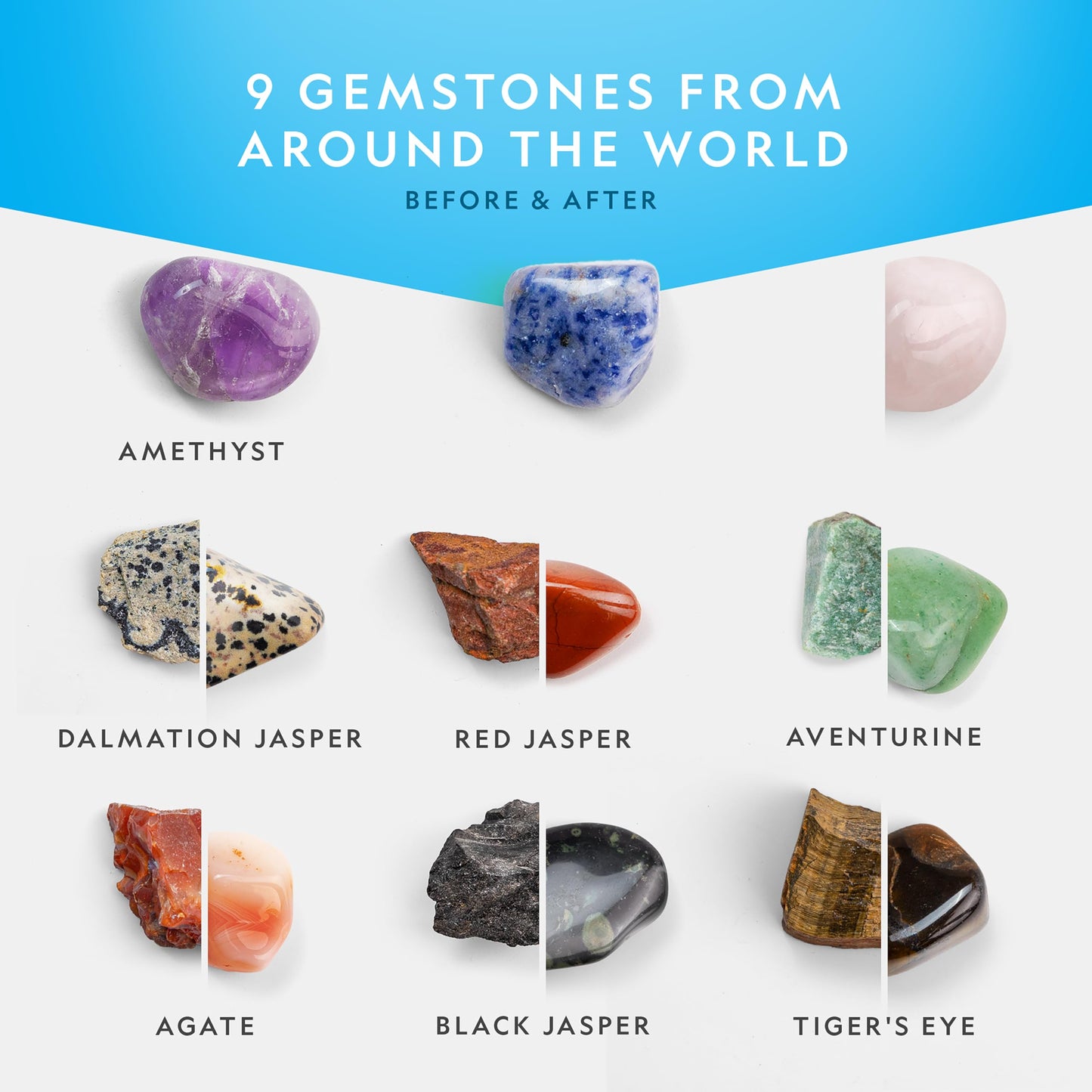 National Geographic Rock Tumbler Kit – Hobby Edition with Rough Gemstones & 4 Polishing Grits, STEM Science Kit for Kids & Adults