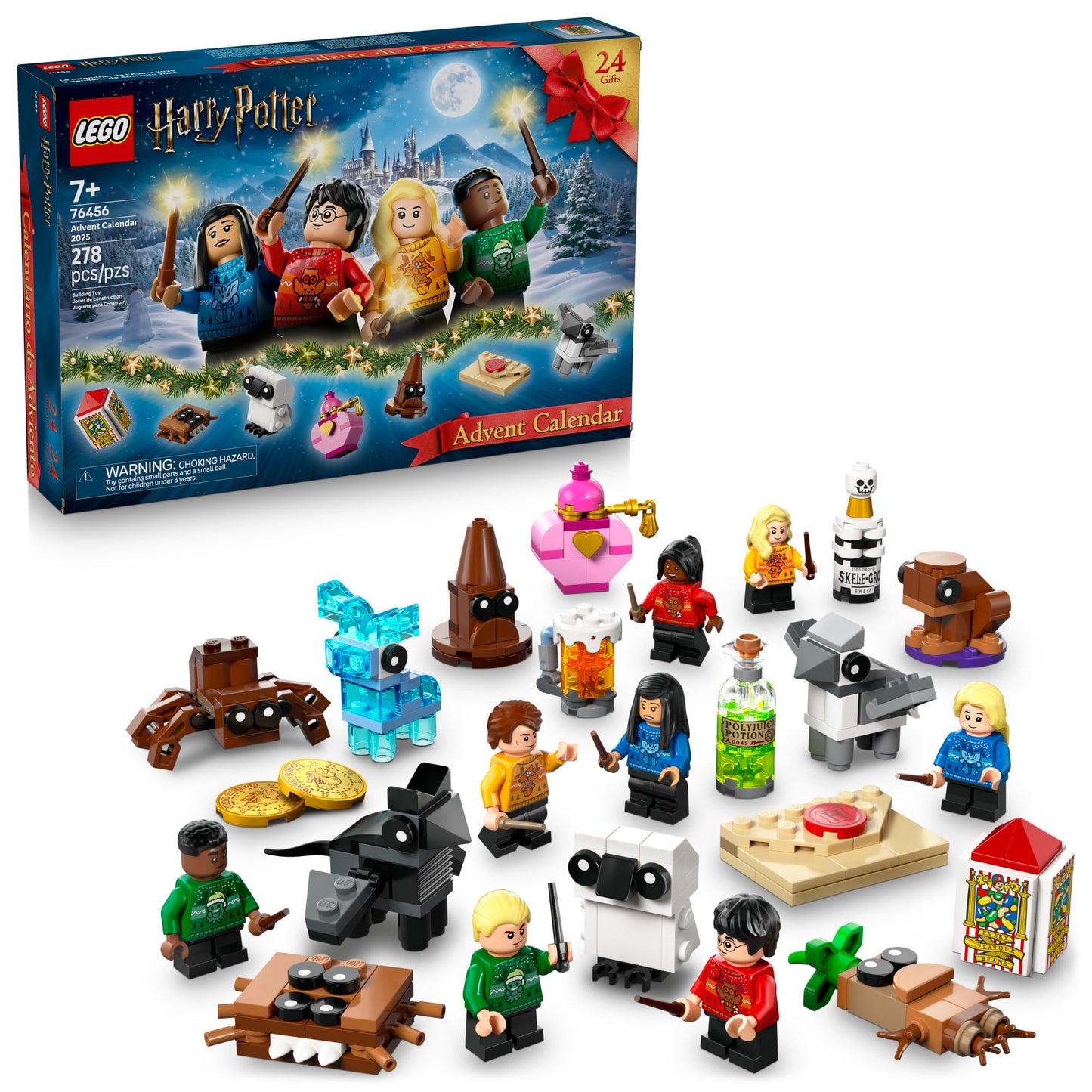 LEGO Harry Potter Advent Calendar 2025, 24 Buildable Surprises with Harry, Draco & Luna Minifigures, Kids Holiday Countdown Gift, 76456