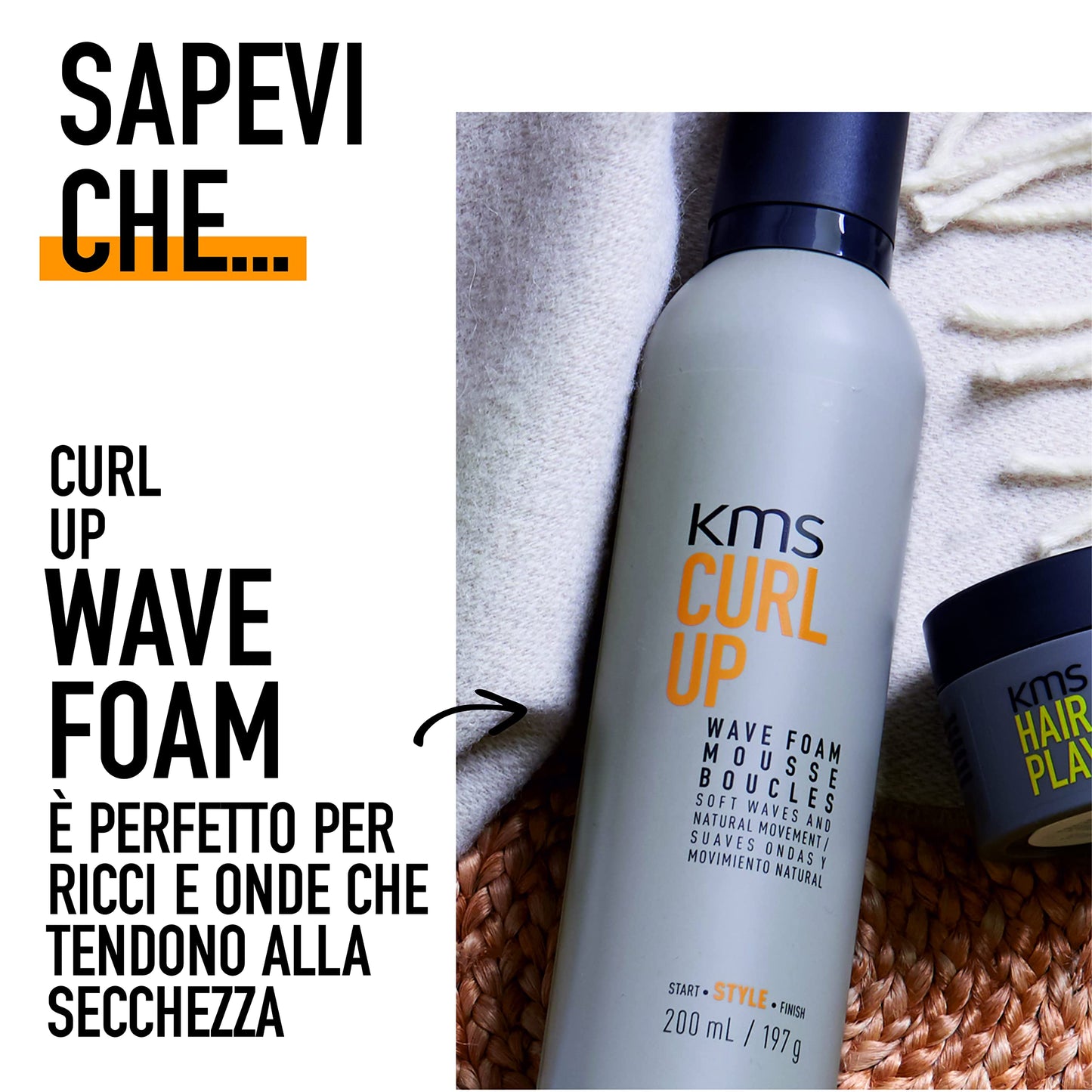 KMS CURLUP Curl Defining Wave Foam Mousse, 6.9 Oz