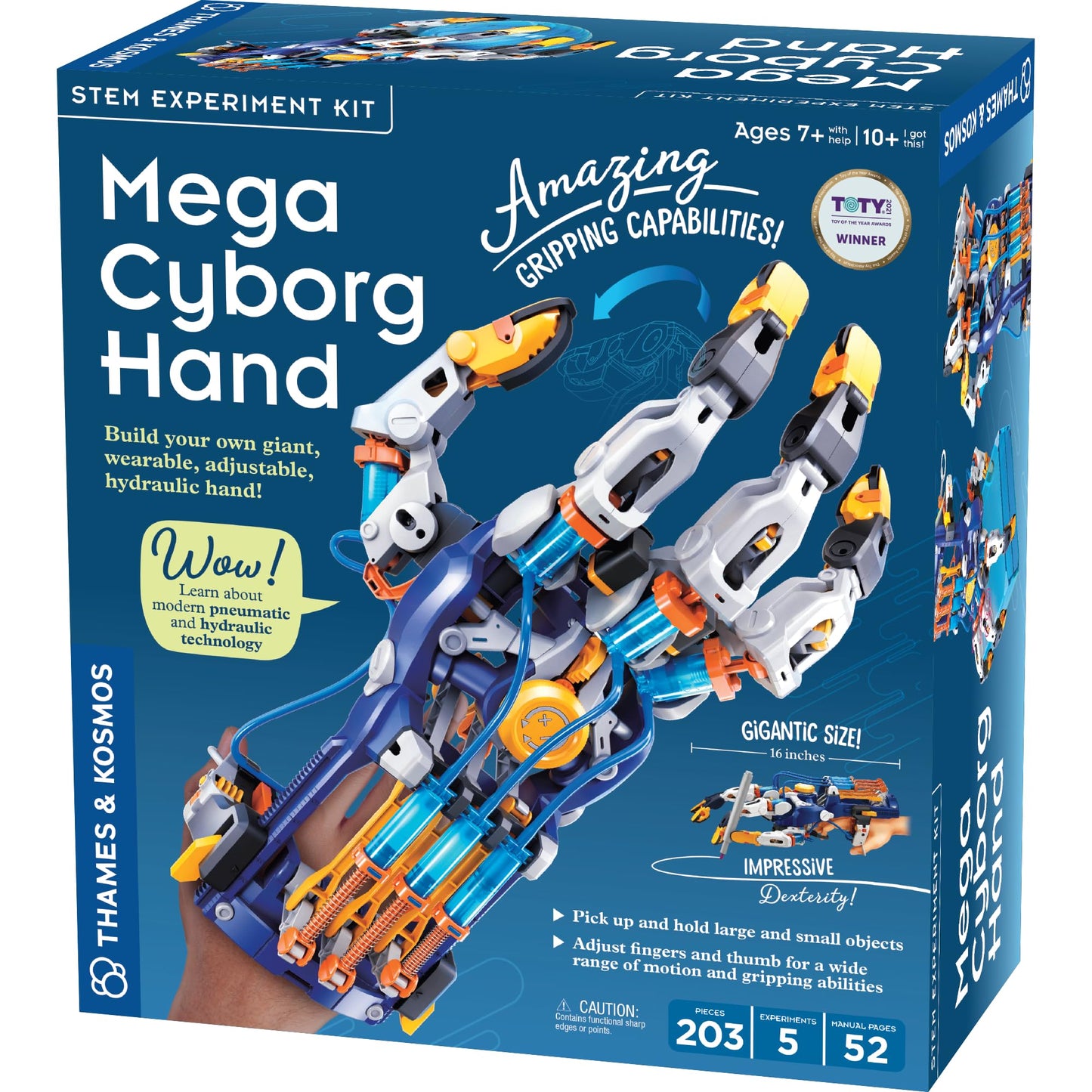 Thames & Kosmos Mega Cyborg Hand STEM Kit – Build Giant Hydraulic Hand, Adjustable Grip, Learn Pneumatics & Engineering