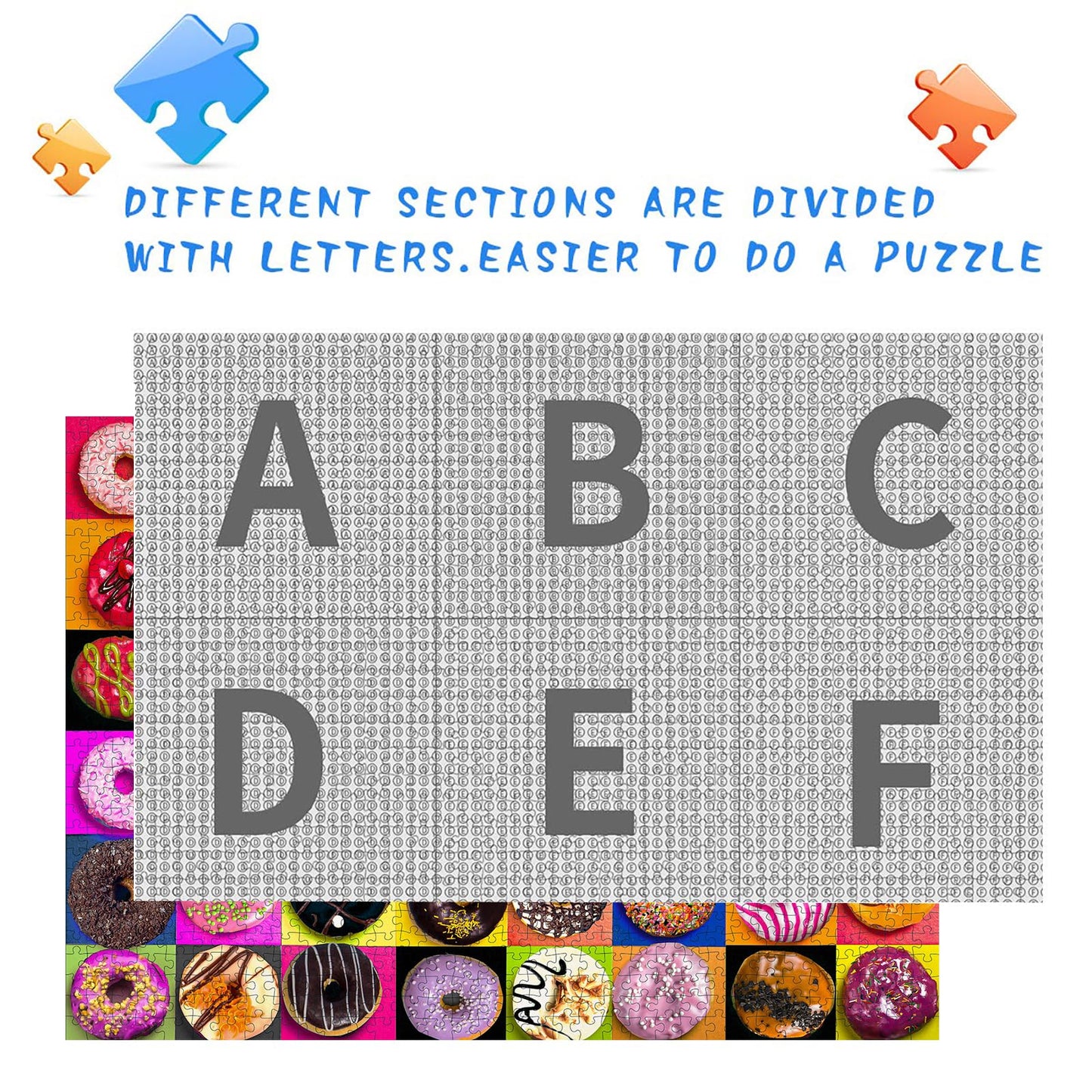 Jigsaw Puzzles 1000 Pieces for Adults, Families (Donuts) Pieces Fit Together Perfectly