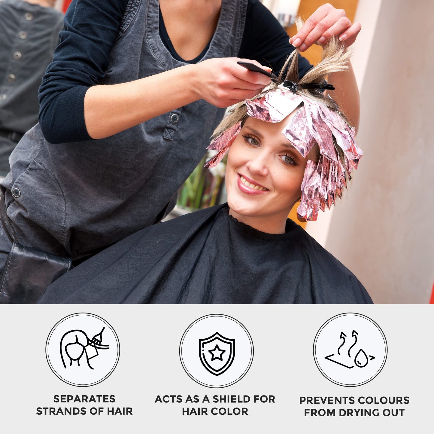 ForPro Vivid Rose Embossed Foil Sheets 500 Ct – Pop-Up Aluminum Foil for Hair Color & Highlights, 5”x10.75”, Food Safe, Professional Salon Use