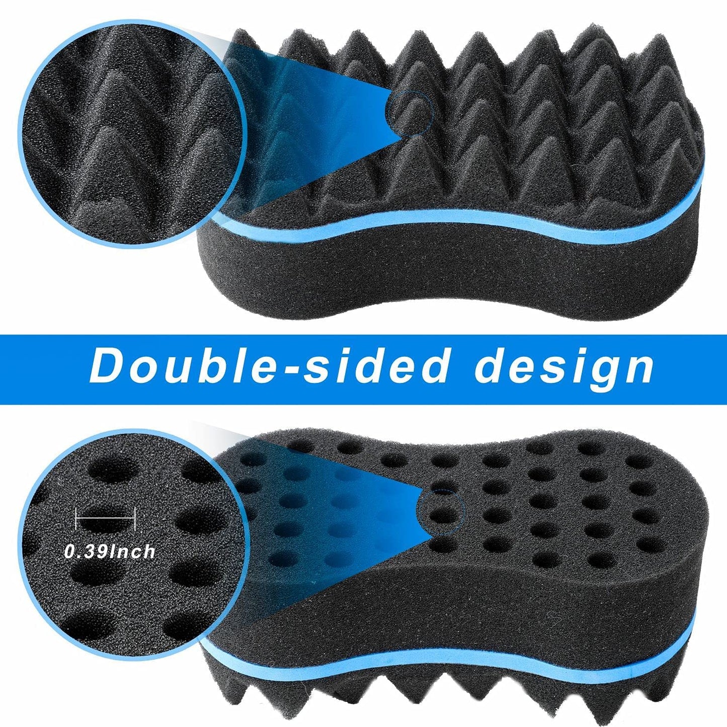 Supaze 3Pcs Hair Styling Set for All - Curl Brush, Twist Sponge for Textured Hair with Metal Pick