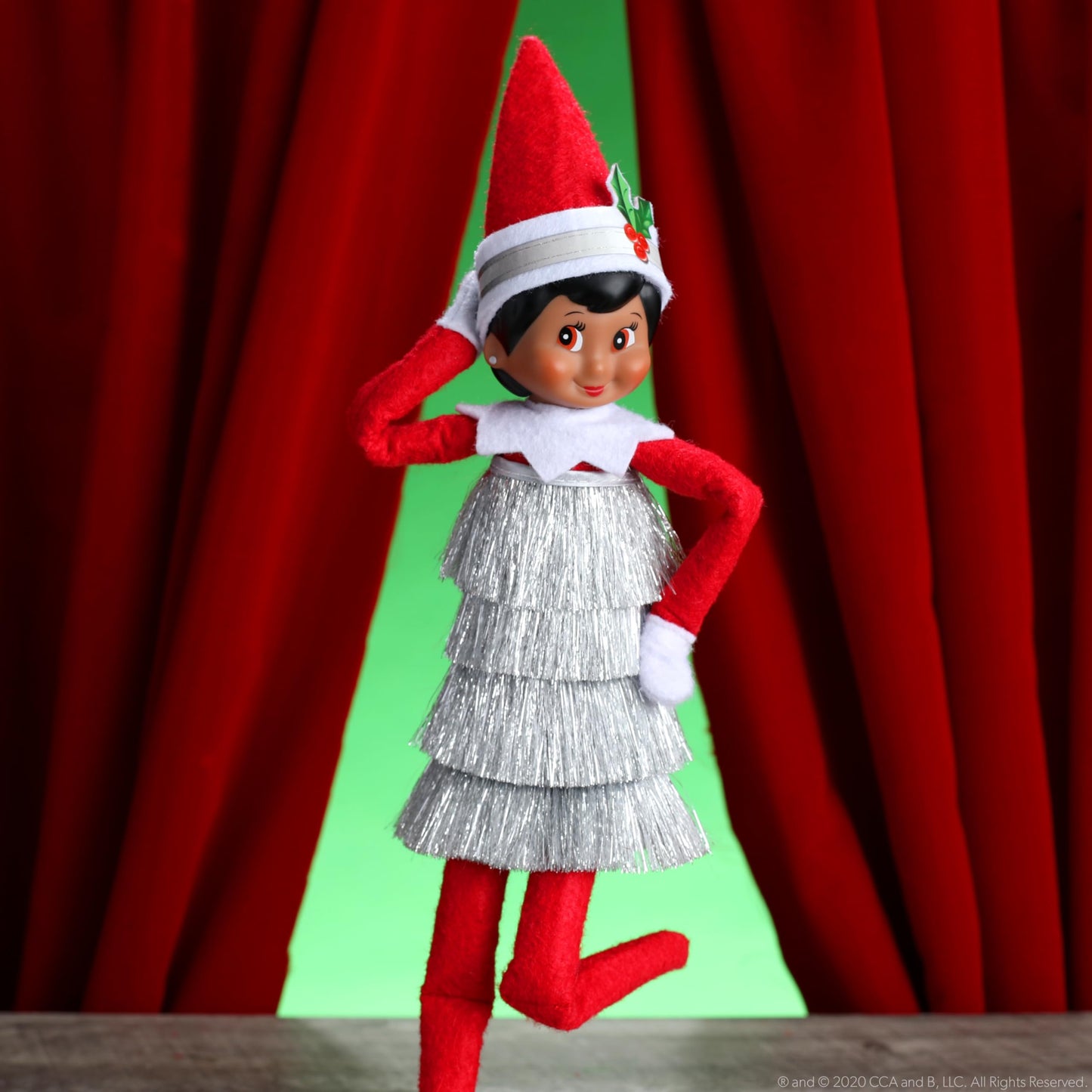 The Elf on the Shelf Claus Couture Collection Tiny Tinsel Dress - Dazzling Vintage Elf Dress - Scout Elf Not Included