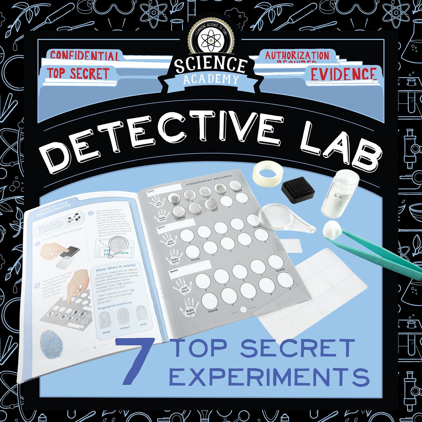 MindWare Science Academy Detective Lab Kit for Kids Ages 8-12 – Forensic Science & Crime Scene Investigation Kit with 7 Hands-On Activities