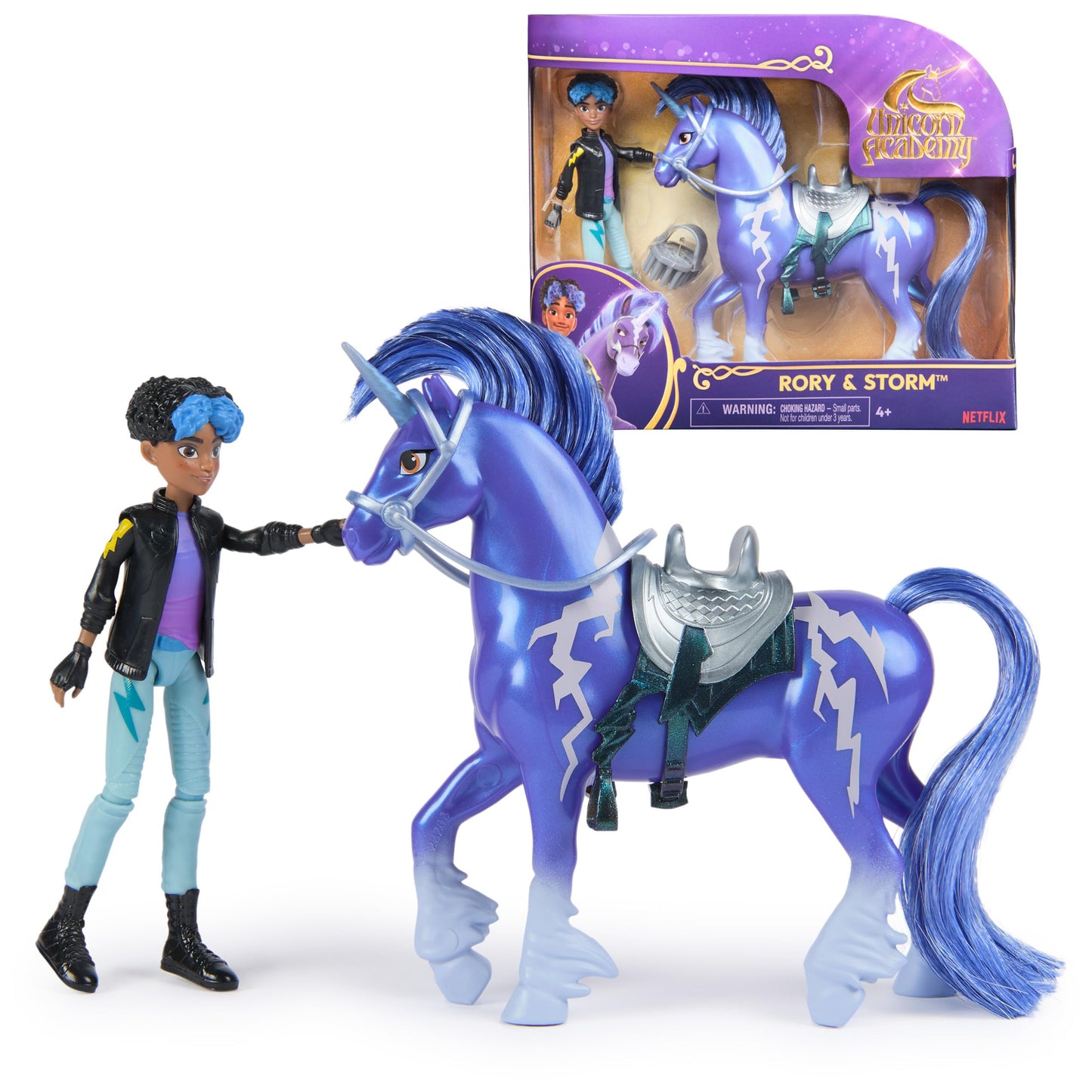 Unicorn Academy, Rory & Storm Set with 2 Riding Accessories & Hair Styling Tool, Dolls & Unicorn Toys for Girls Ages 4 and up