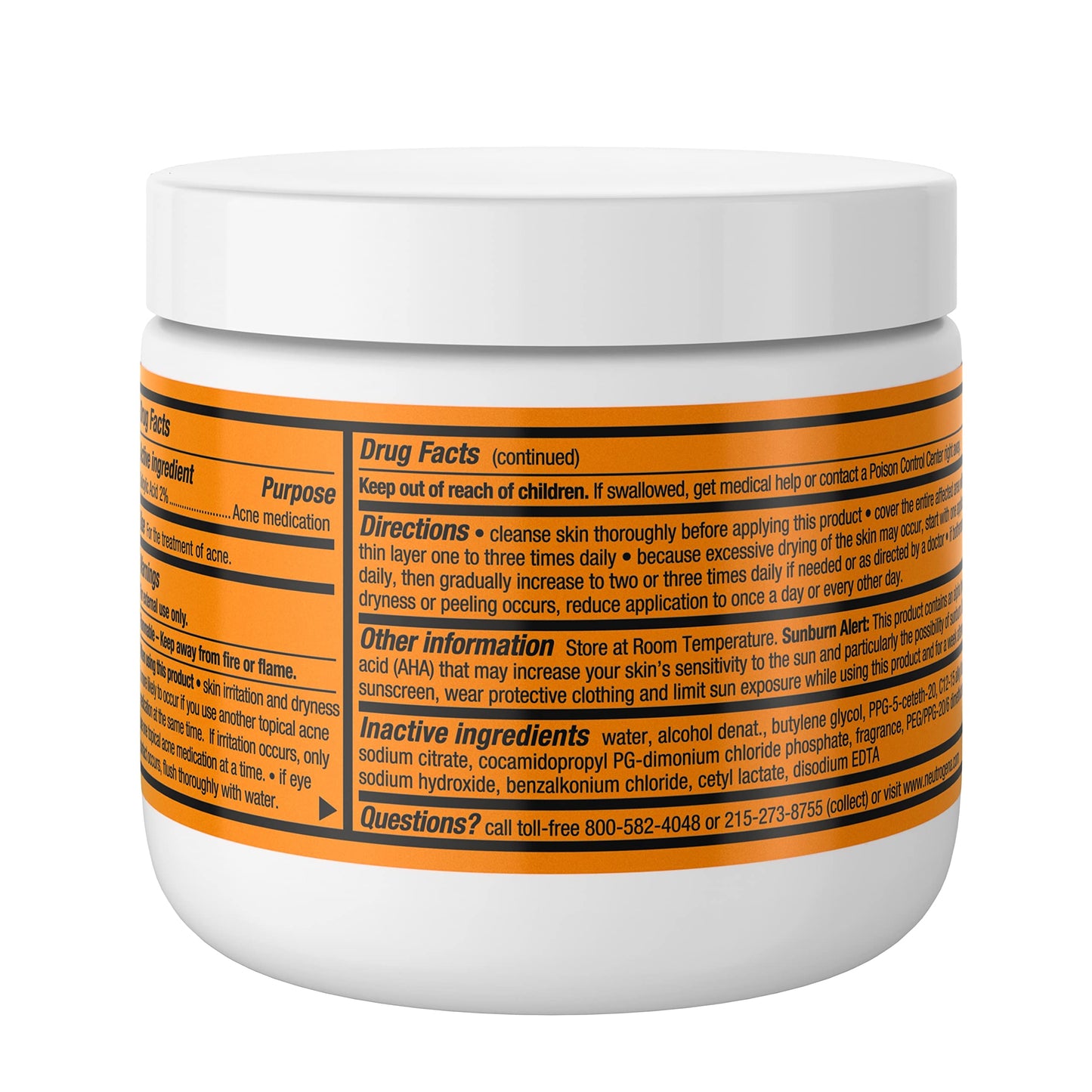 Neutrogena Rapid Clear Acne Face Pads with 2% Salicylic Acid – Maximum Strength, Oil-Free Cleansing Pads for Acne-Prone Skin, 3-Pack