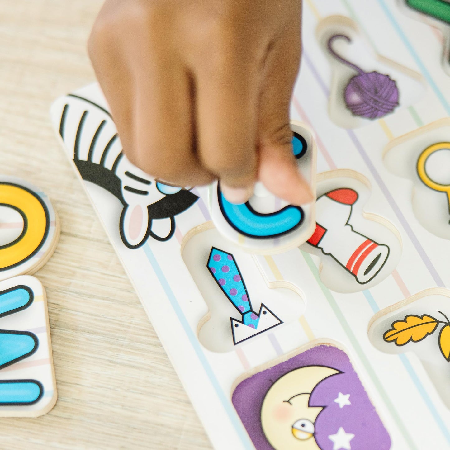 Melissa & Doug Lift & See Alphabet Wooden Peg Puzzle (26 pcs) - FSC Certified