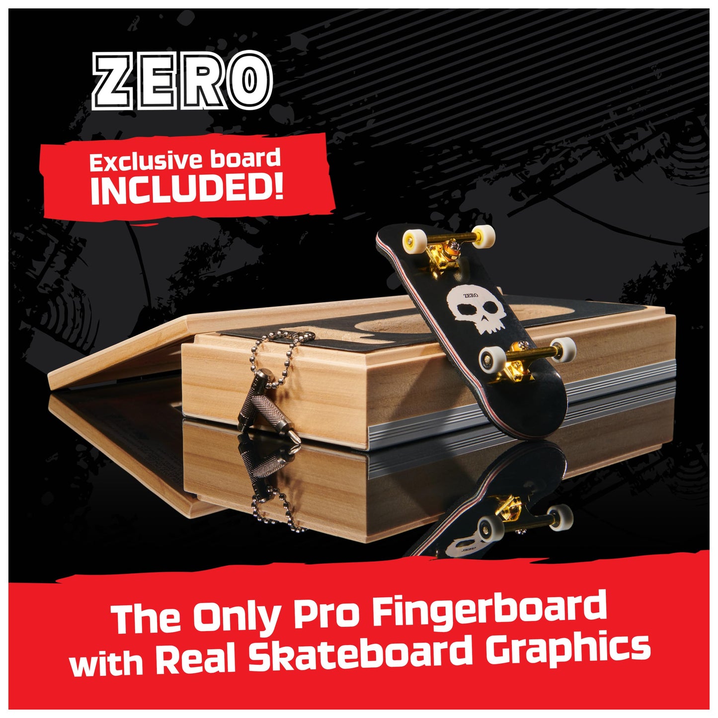 TECH DECK, Zero Pro Series Finger Board with Storage Display, Built for Pros; Authentic Mini Skateboards, Kids Toys for Ages 6 and up