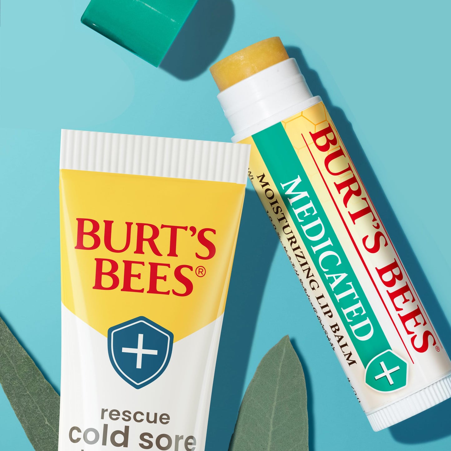 Burt's Bees Lip Balm Stocking Stuffers, Moisturizing Lip Care Christmas Gifts for Dry Chapped Lips, Medicated with Menthol & Eucalyptus, 100% Natural (2-Pack)
