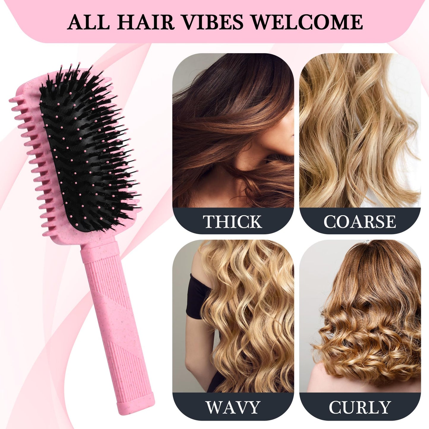 Auhrjomra Curl Defining Brush Pink – Volumizing Curly Hair Brush for Detangling, Shaping & Styling Curls, Waves & Coils, Reduces Frizz