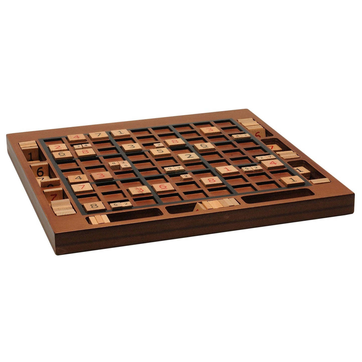 WE Games Wooden Sudoku Board with Storage Slots in Medium Stain - 11.5 in.