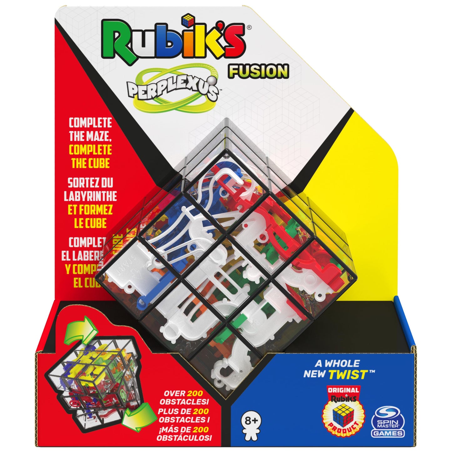 Rubik’s Perplexus Fusion 3x3 Gravity 3D Maze Game Brain Teaser Puzzle Ball | Anxiety Relief Items Cool Stuff | Sensory Toys for Adults & Kids Ages 8+