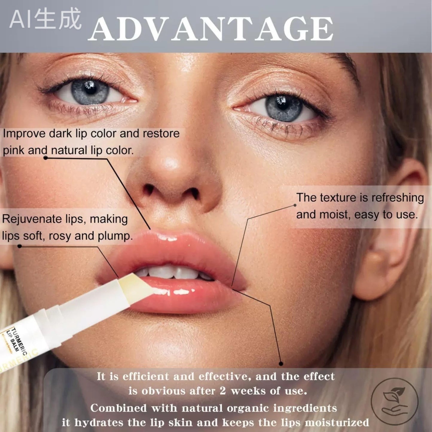 2PCS Turmeric Lip Scrub & Balm Set – Exfoliator for Dark Lips, Moisturizer for Smokers, Softens, Hydrates & Reduces Fine Lip Lines