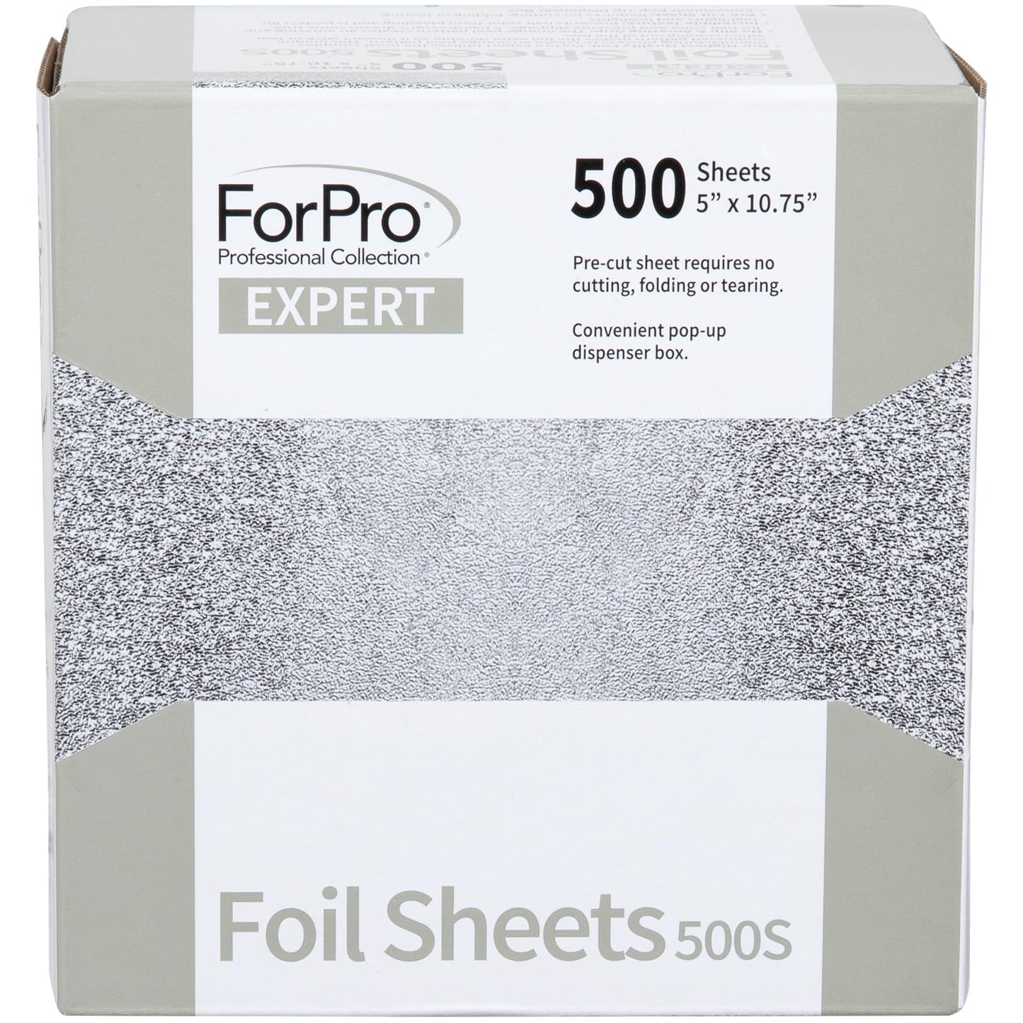 ForPro Expert Embossed Foil Sheets 500S – Pop-Up Aluminum Foil for Hair Coloring & Highlights, Food Safe, 5"x10.75", 500 Count