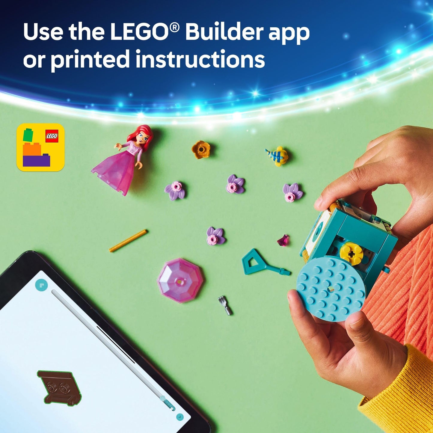 LEGO Disney Princess Twirling Ariel Set, Ages 5+, Little Mermaid Building Toy & Doll, Birthday Gift for Kids 43259