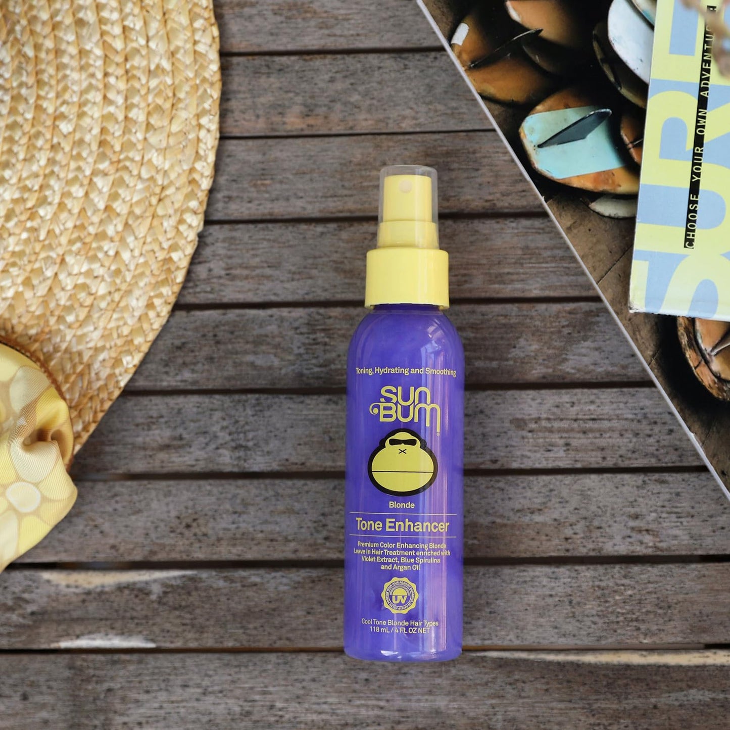 Sun Bum Blonde Tone Enhancer 4 oz – Neutralizes Brass, Boosts Shine & Protects Blonde Hair from UV Damage – Paraben-Free & Cruelty-Free