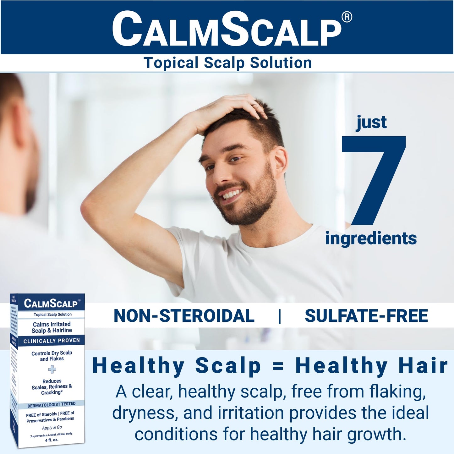 CalmScalp Scalp Serum | Scalp Itch Relief | Scalp Treatment | Exfoliates Scales and Flakes | Clinically Proven | Made in USA | 4 oz