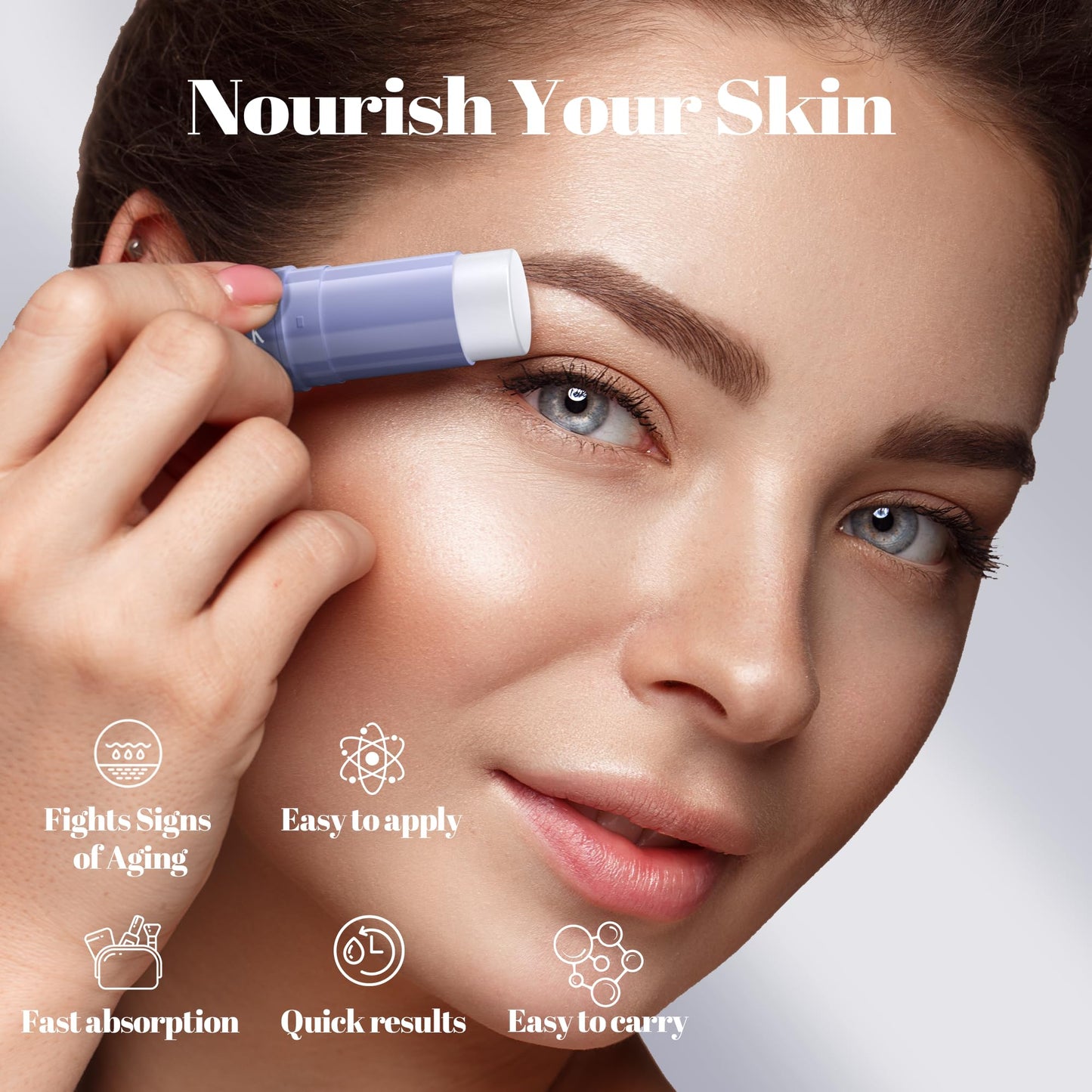 Retinol Eye Stick, Under Eye Balm for Dark Circles and Puffiness, Anti Aging Caffeine Cream Reduces Fine Lines, Wrinkles Moisturizer Stick (0.24oz/7g)