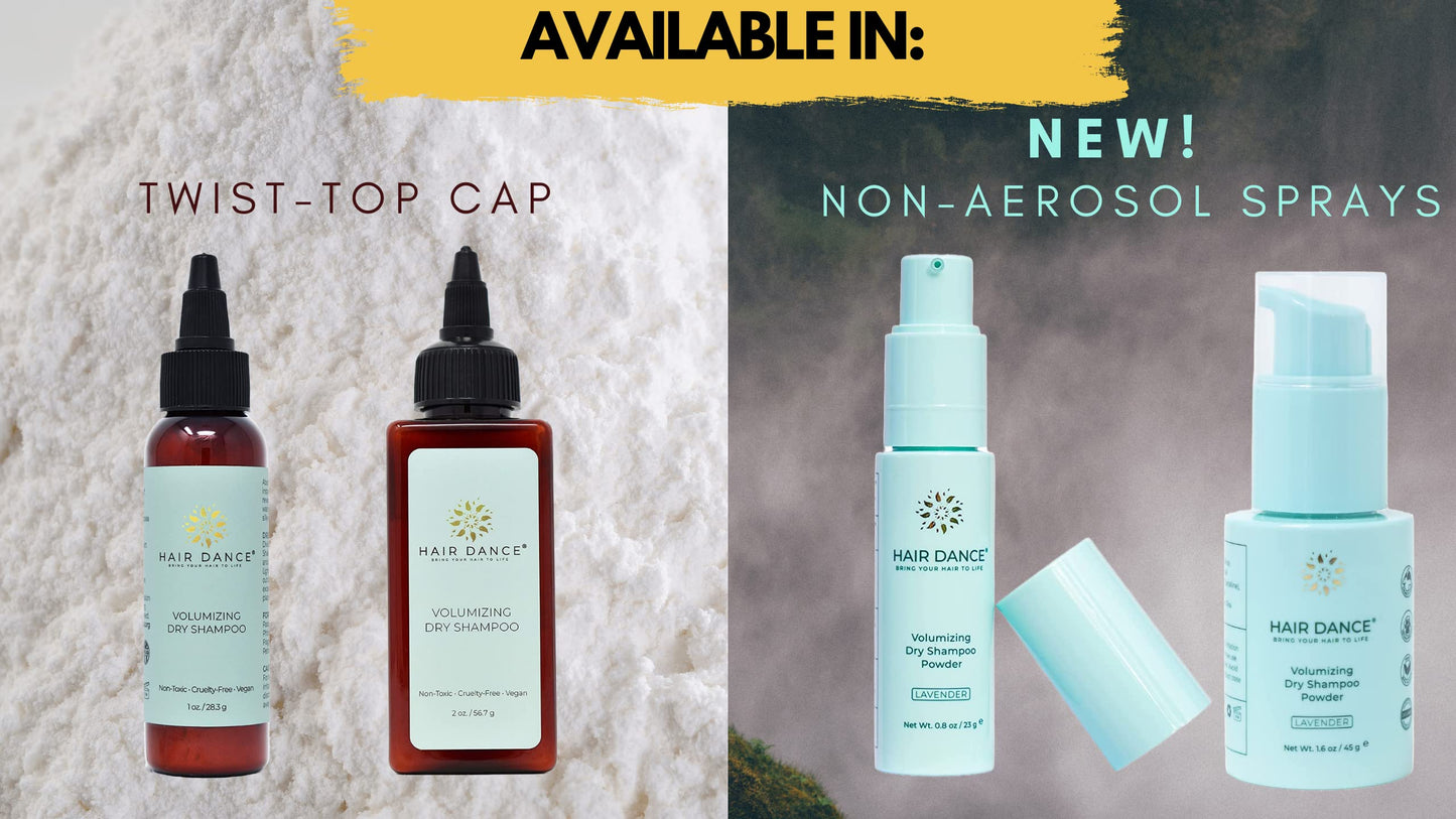 Dry Shampoo Volume Powder 1oz | Natural & Organic | Non-Aerosol | Talc & Corn Free | For Blonde & Dark Hair | Lavender Oil Scent | Made in USA