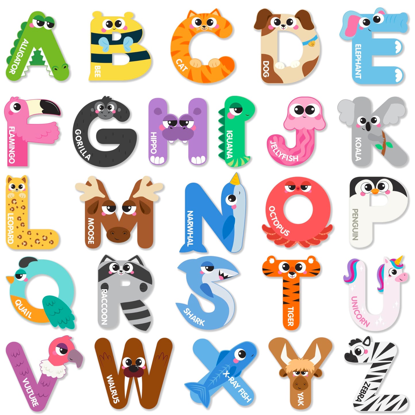 JOYIN Animal Alphabet Magnetic Letters for Toddlers 3-5, 26 Large Uppercase ABC Fridge Magnets, Educational Spelling & Learning Toy