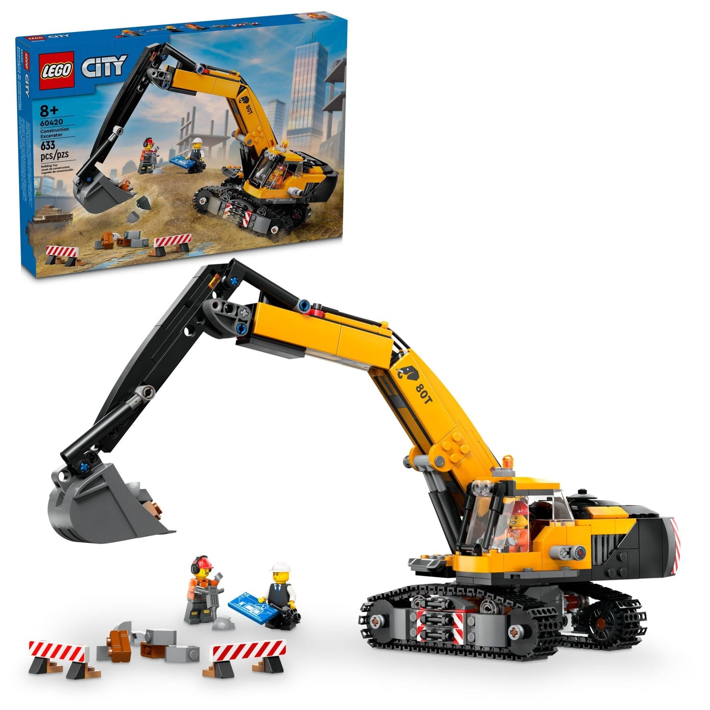 LEGO City Construction Excavator Toy 60420 - Building Set with Minifigures, Functional Truck for Kids 8+ | Birthday & Holiday Gift