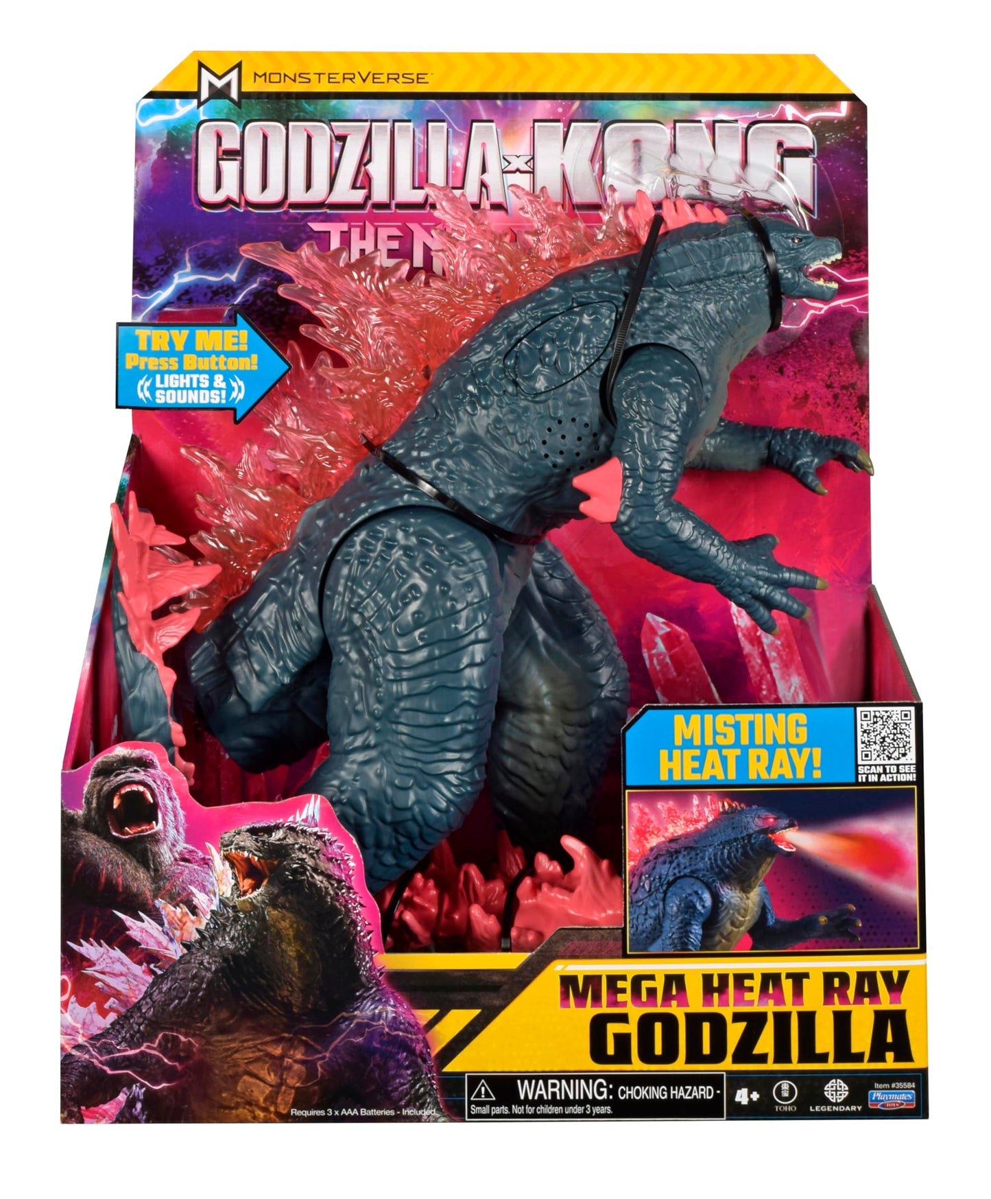 Godzilla x Kong: 13" Mega Deluxe Heat Ray Misting Breath Godzilla Figure by Playmates Toys