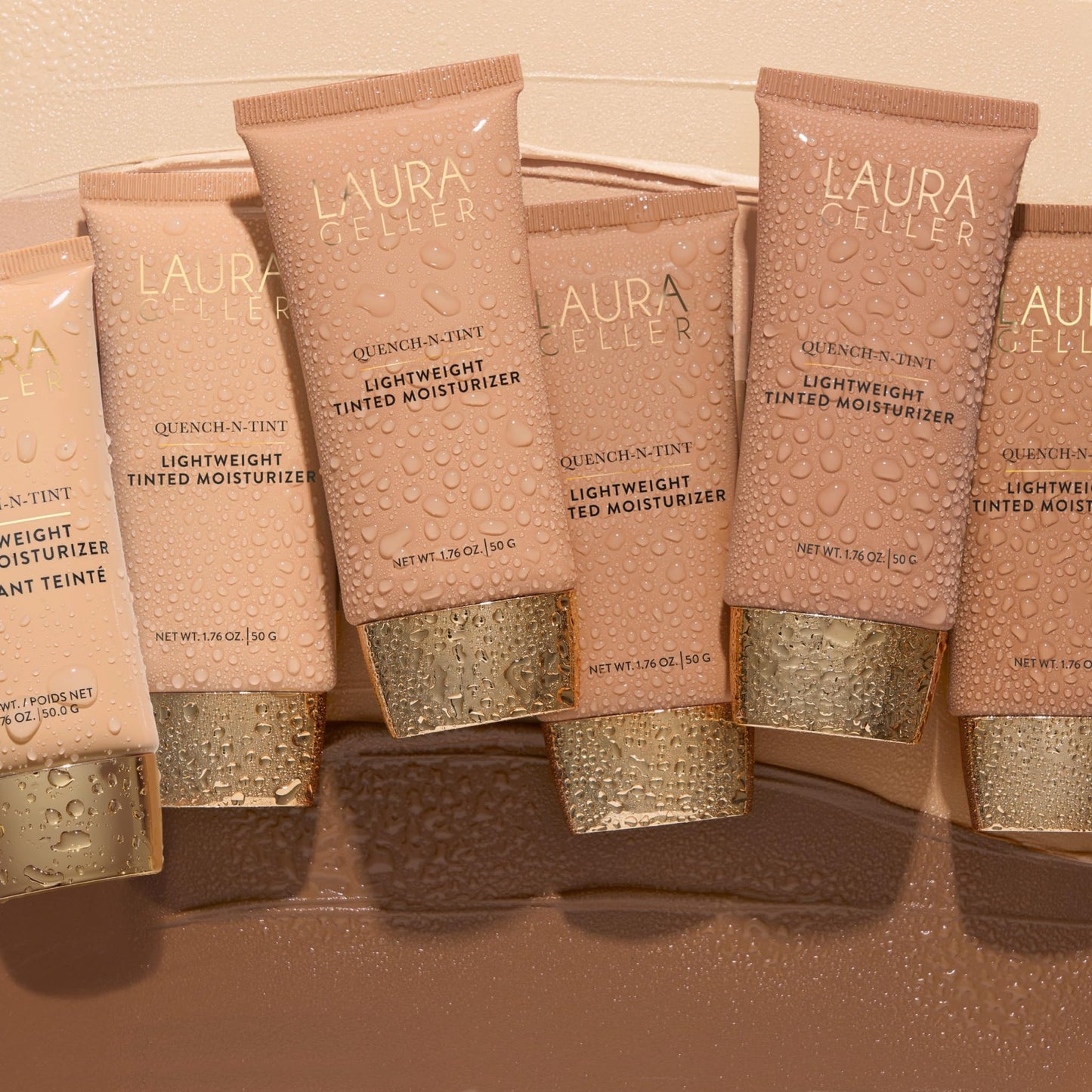 LAURA GELLER Quench-n-Tint Tinted Moisturizer, Porcelain/Fair – Lightweight, Buildable Coverage, Natural Glow, Hydrating Formula