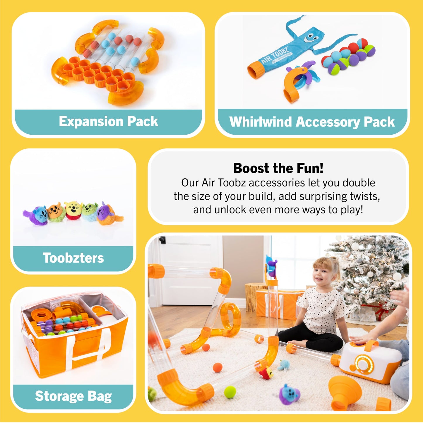 Fat Brain Toys The Original Air Toobz, Air-Powered STEM Building Toys for Kids & Teens, Kids Building Toys, STEM Toys for 3+ Year Old