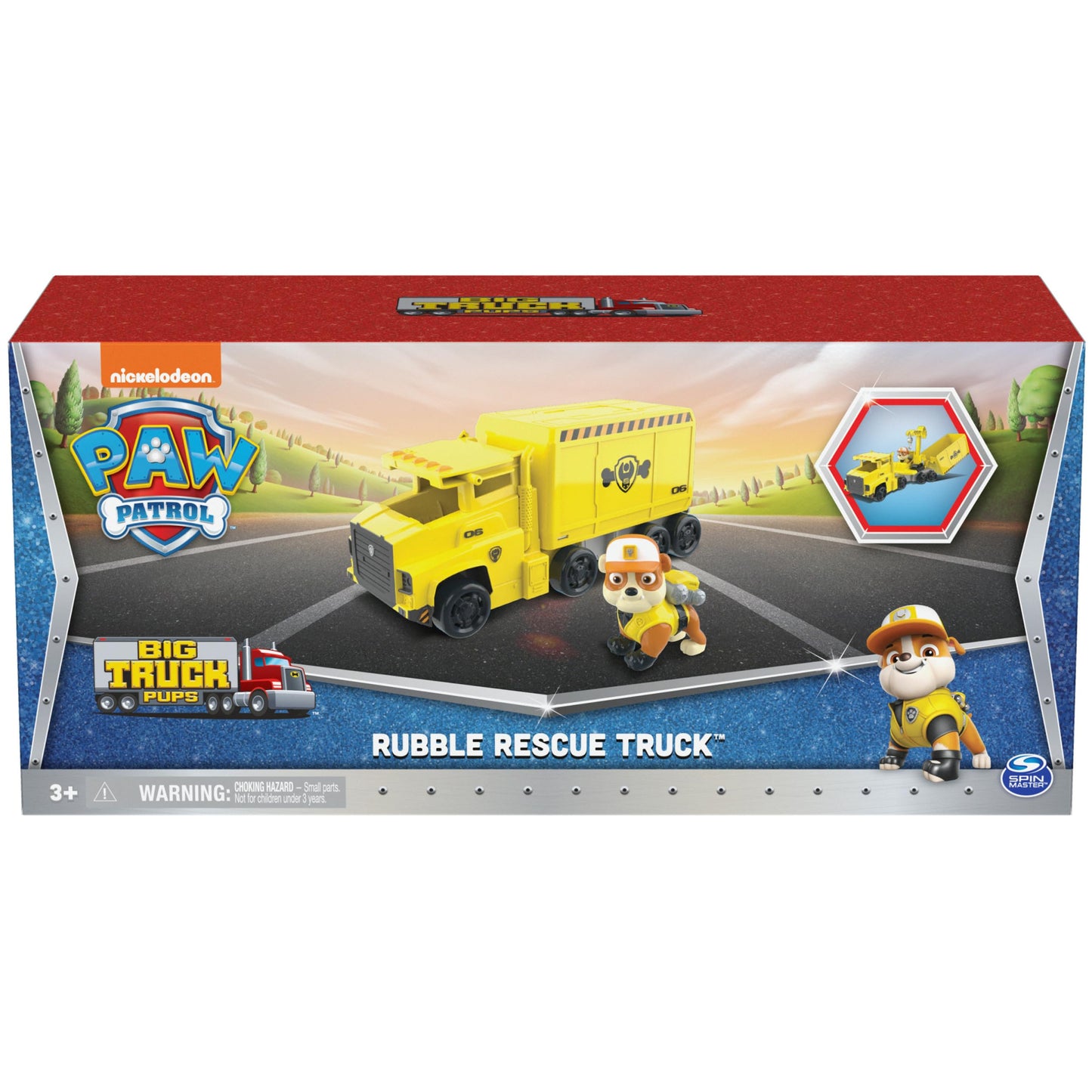 Paw Patrol, Big Truck Pup’s Rubble Transforming Toy Trucks with Collectible Action Figure, Kids Toys for Ages 3 and up