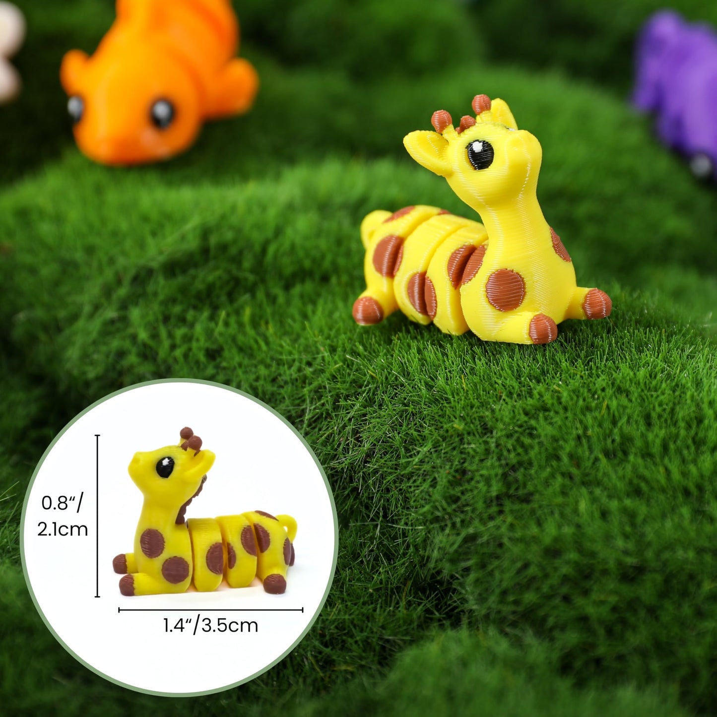 MONJITA 35pcs Mini 3D Printed Animal Figurines, Articulated Fidget Toys, Cute Desk Decor, Party Favors & Gifts for Kids