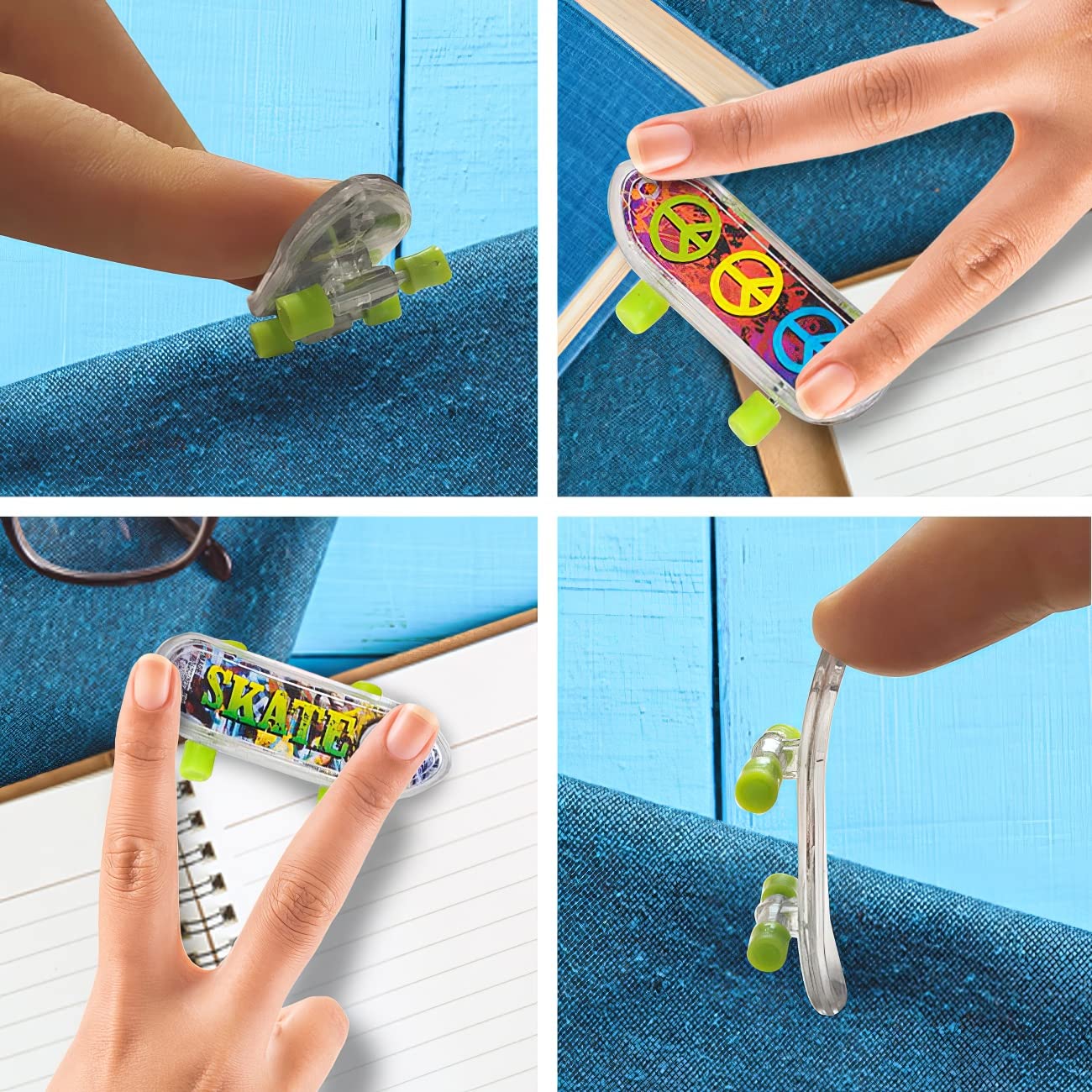ArtCreativity Mini Finger Skateboards for Kids, Bulk Pack of 144, 2" Durable Fingerboards, Assorted Designs, Party Favors & Goody Bags