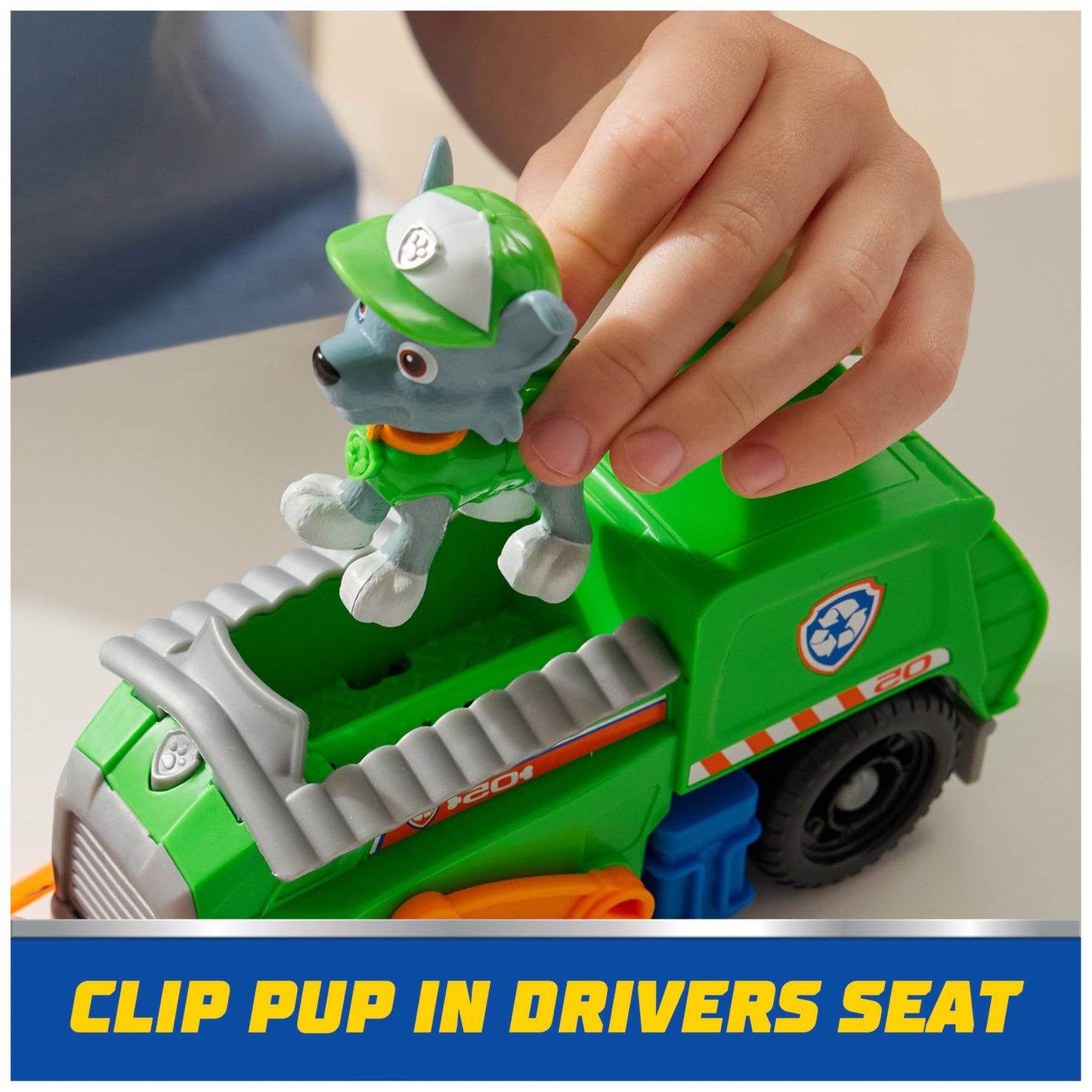 Paw Patrol, Rocky’s Recycle Truck, Toy Vehicle with Collectible Action Figure, Sustainably Minded Kids Toys for Boys & Girls Ages 3 and Up