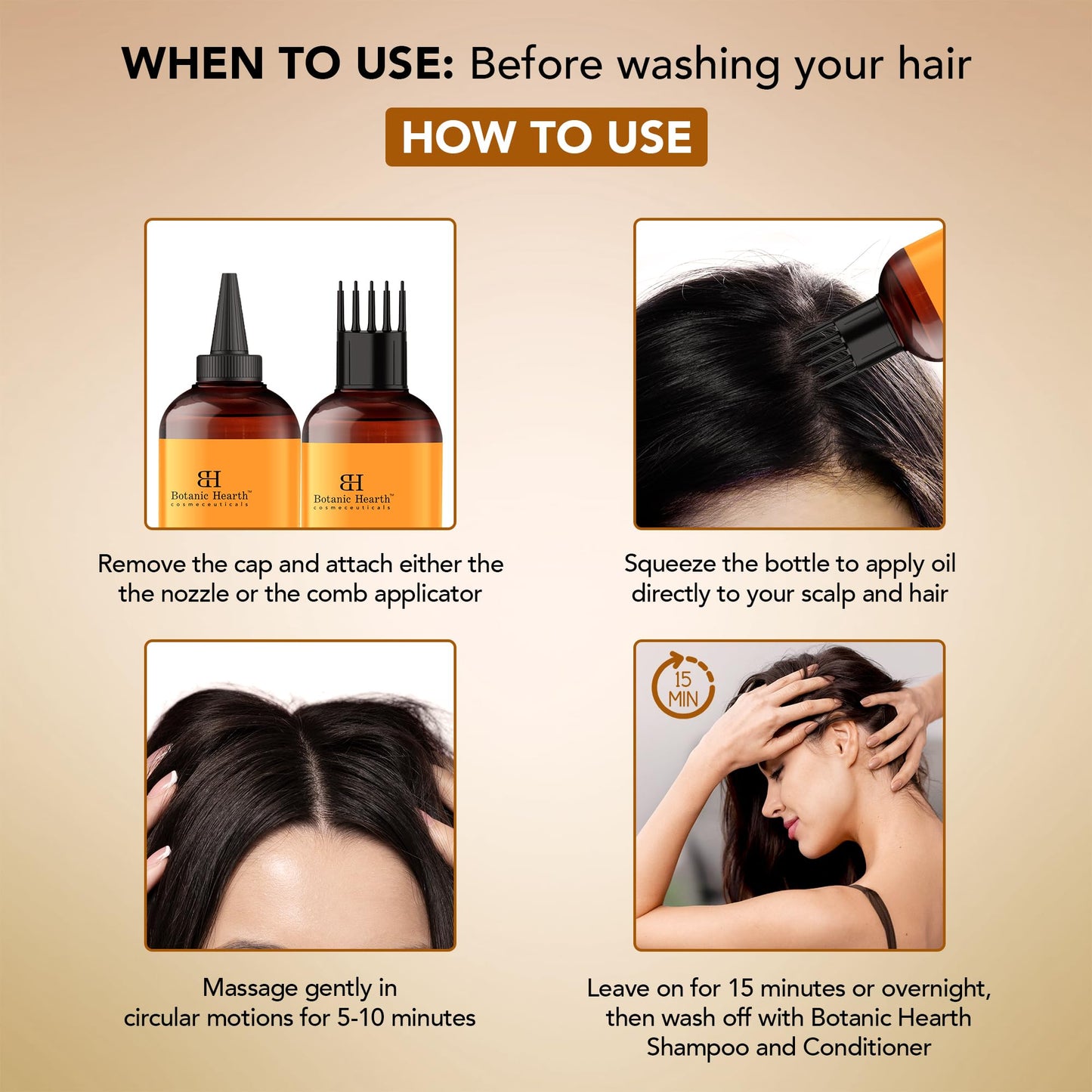 Botanic Hearth Pumpkin Castor Oil for Hair Growth | 100% Pure Oil with Pumpkin, Castor & Biotin | Repairs, Strengthens & Nourishes Dry Hair, 6.7 fl oz