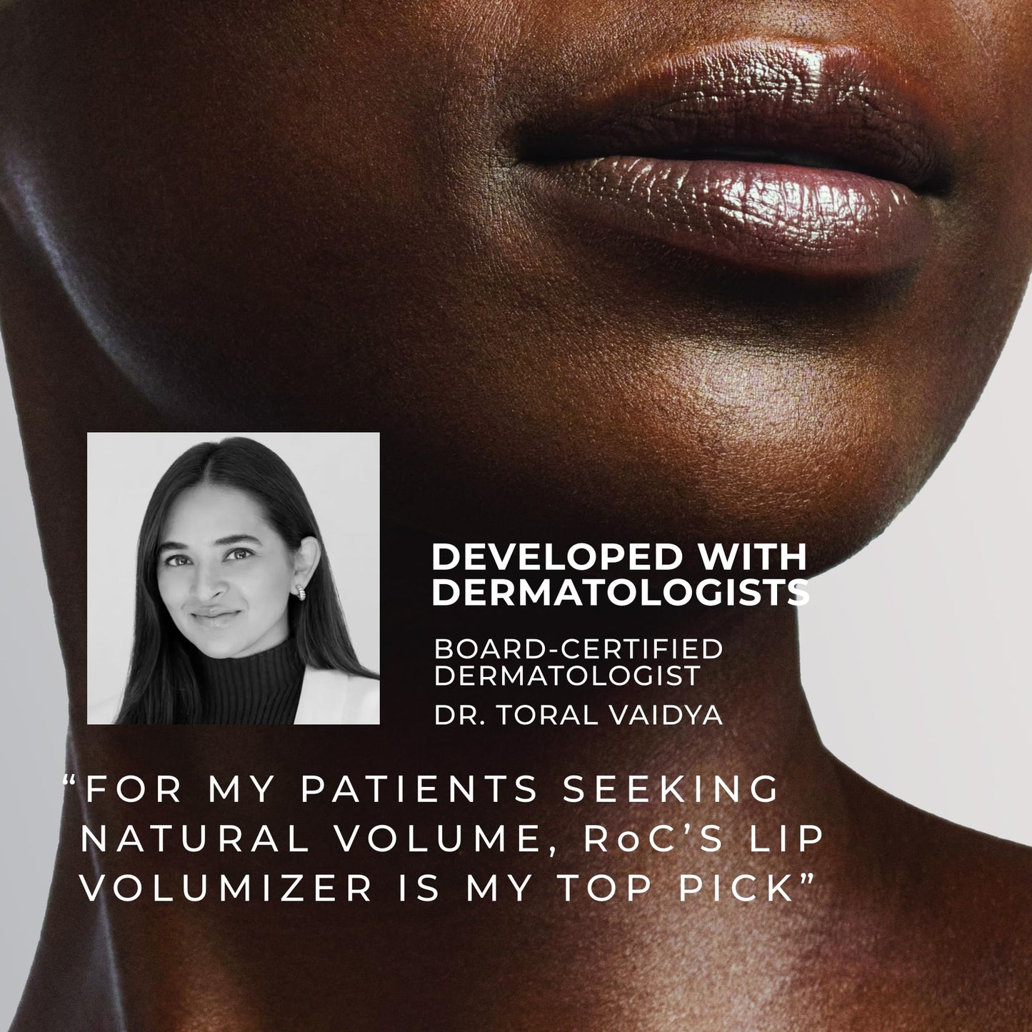 RoC Derm Correxion Lip Volumizer - Lip Plumper Peptide Treatment with Hyaluronic Acid & Vitamin E + Line Smoothing Eye Cream Packette