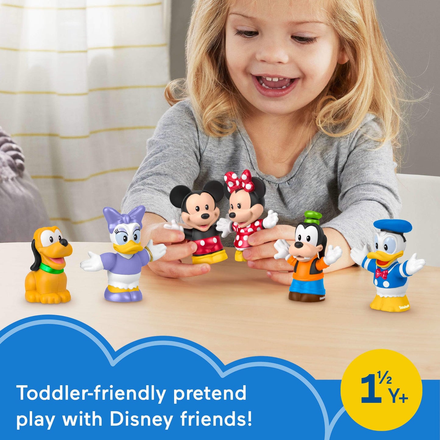 Fisher-Price Little People Toddler Toy Disney Mickey Mouse & Friends 6-Piece Figure Set for Preschool Pretend Play Kids Ages 18+ Months