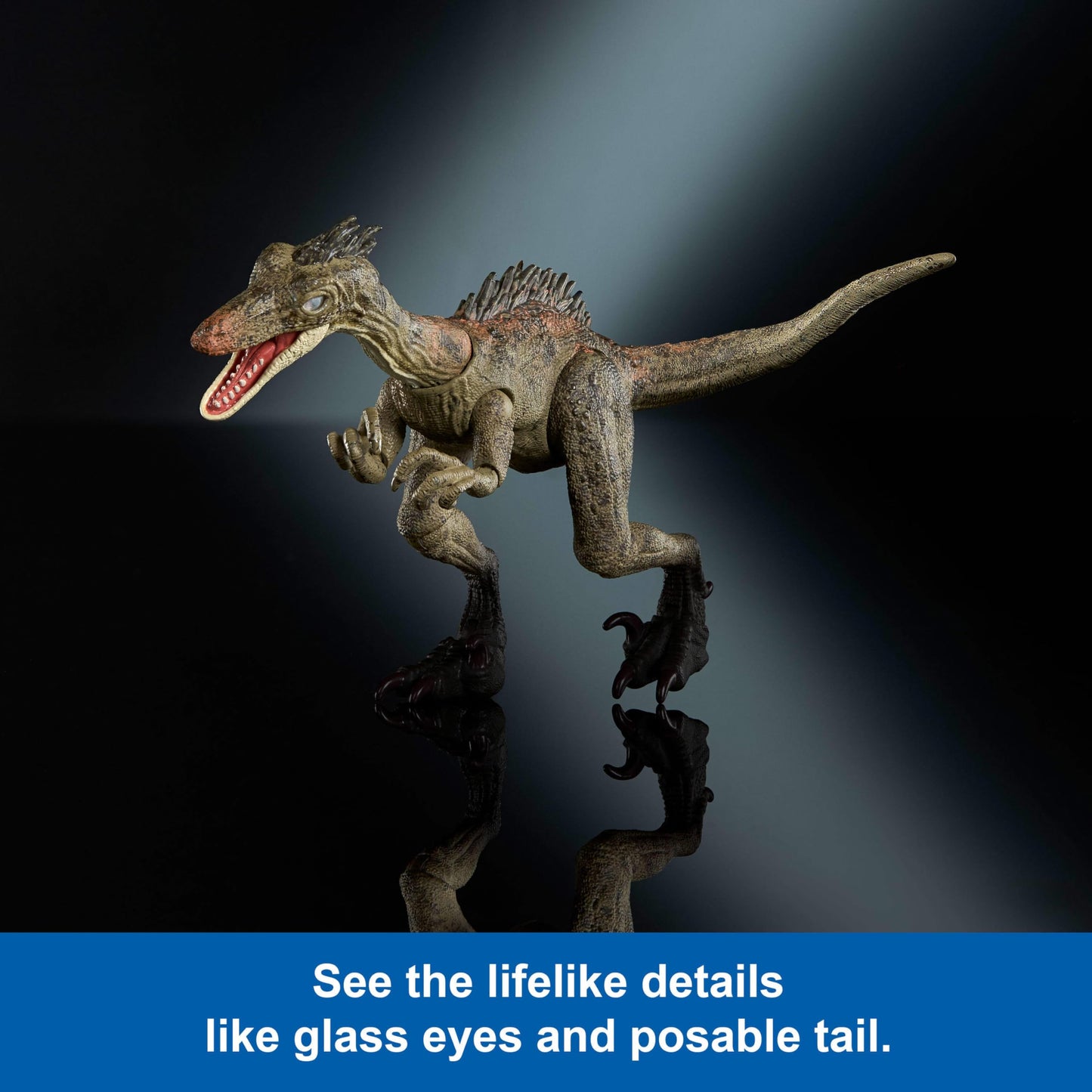 Mattel Jurassic World Hammond Collection Dinosaur Action Figure Toy Troodon Species, Premium Movie Design Glass Eyes & 14 Points Articulation