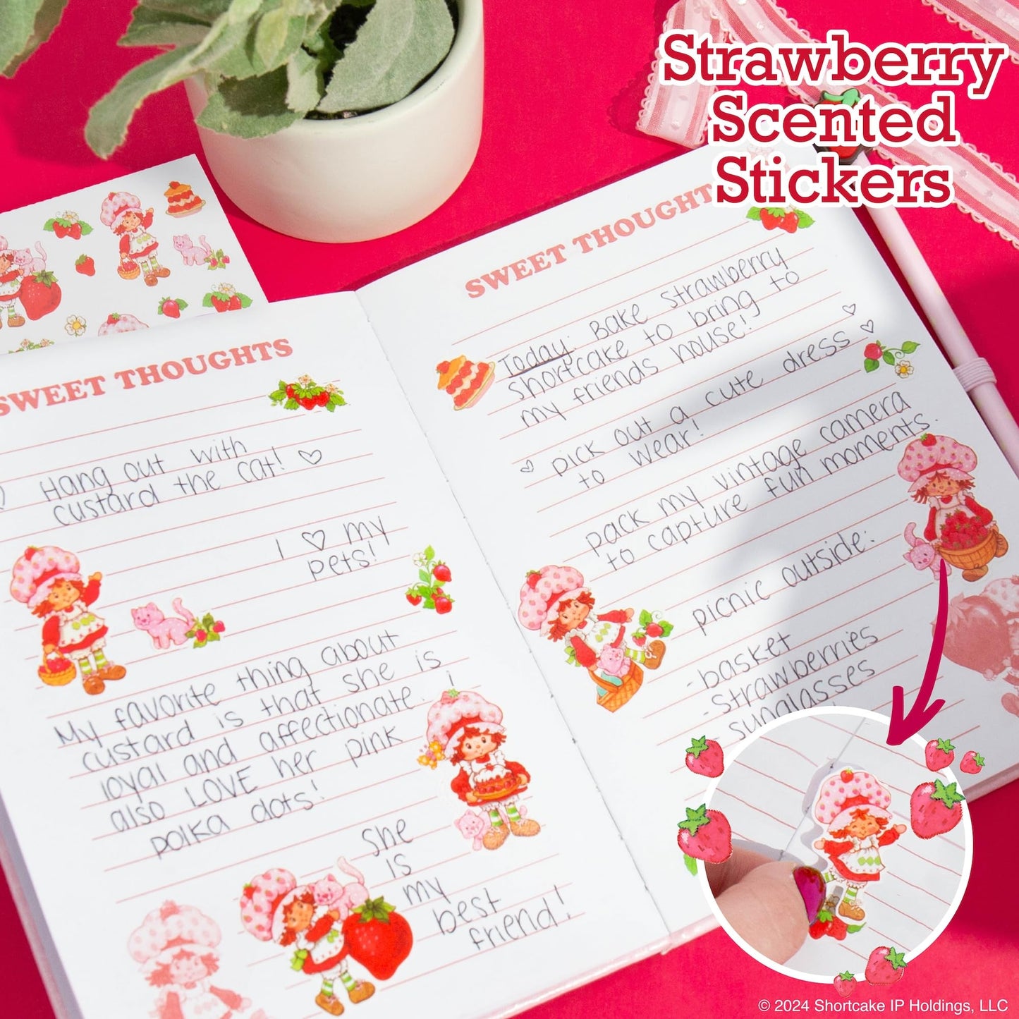 Strawberry Shortcake Journal Set for Girls – Includes Pen, Scented Stickers & Stationery Kit | Birthday Gift for 8-Year-Olds