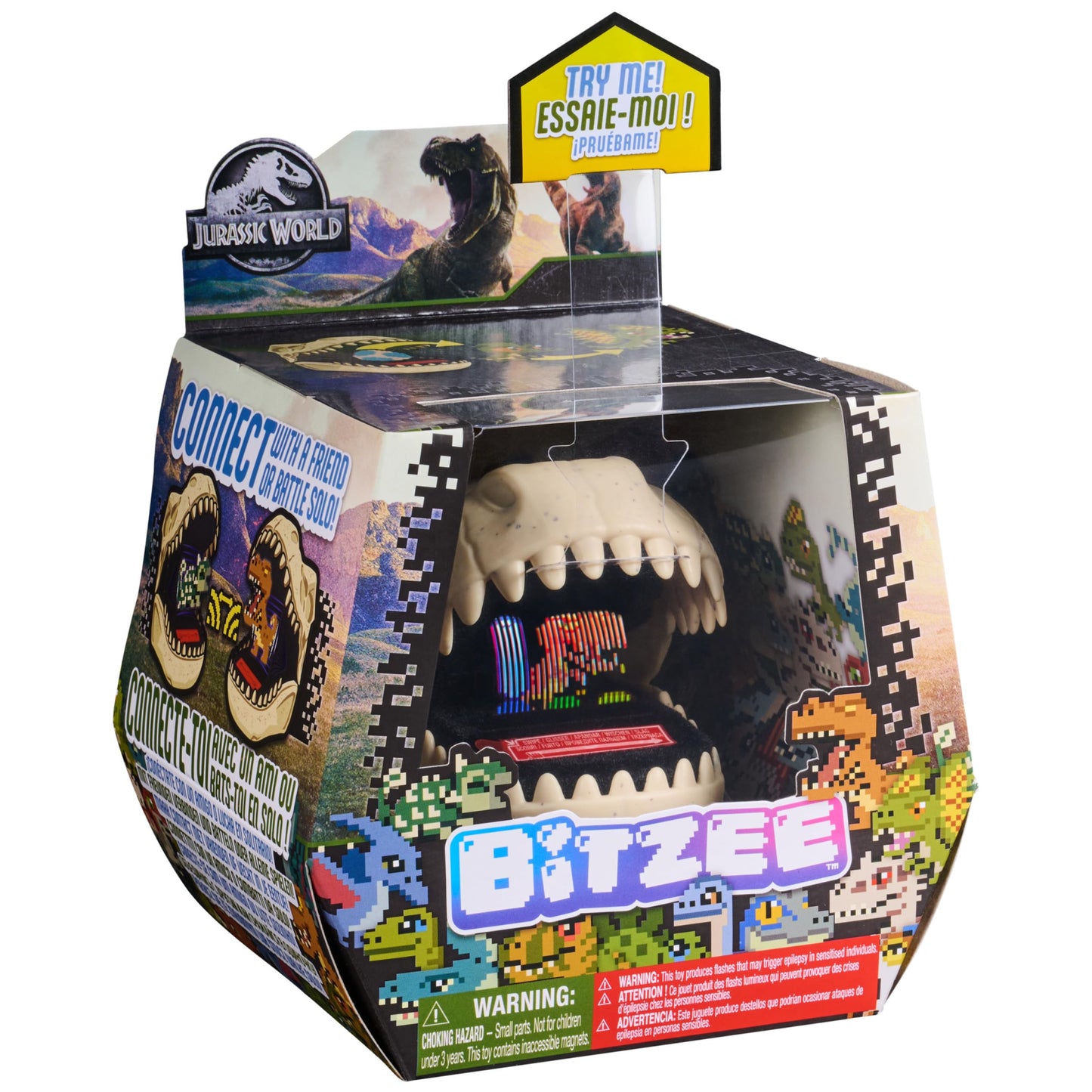 Bitzee, Jurassic World Interactive Dinosaur Toy with 25 Dinosaurs Inside, Reacts to Touch, Pods Connect & Interact, Digital Pet Kids Toys for Ages 5 and up