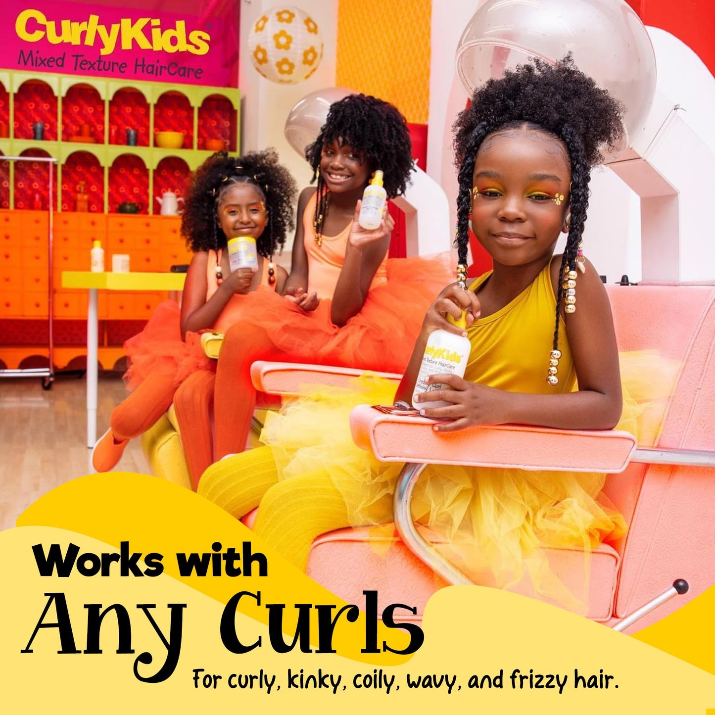 CurlyKids Hair Detangler Conditioner for Kids Kinky, Wavy & Curly Hair - Sulfate & Paraben Free Hair Care Formula - 8oz