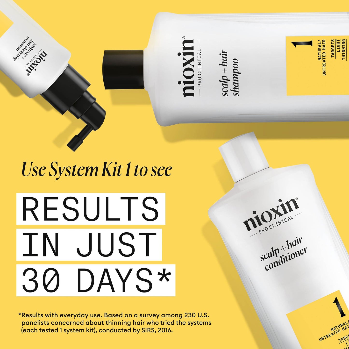 Nioxin Scalp + Hair Thickening System 1 Shampoo| For Natural or Untreated Hair with Light Thinning | With Niacinamide and Biotin | 16.9 Fl oz.