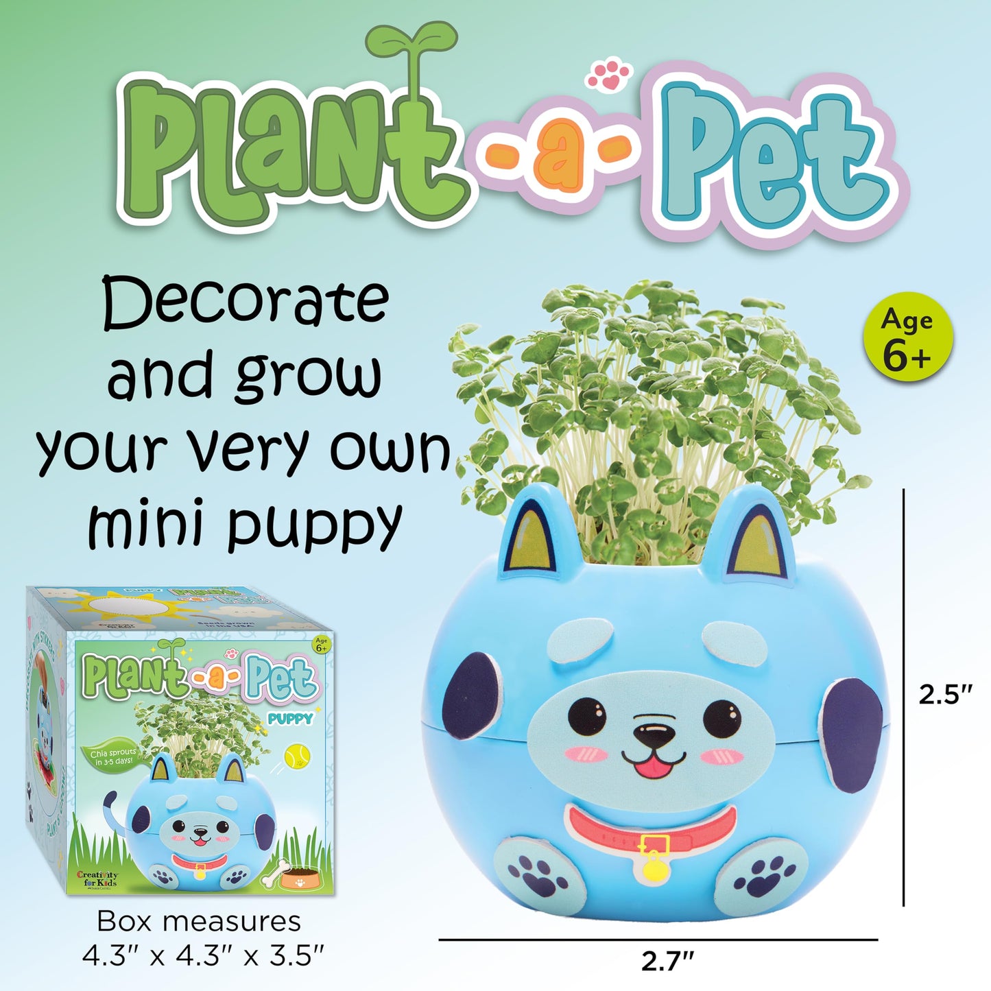 Creativity for Kids Plant-A-Pet Puppy Toy Kit – DIY Craft Activity, Small Gifts & Stocking Stuffers for Girls Ages 6+
